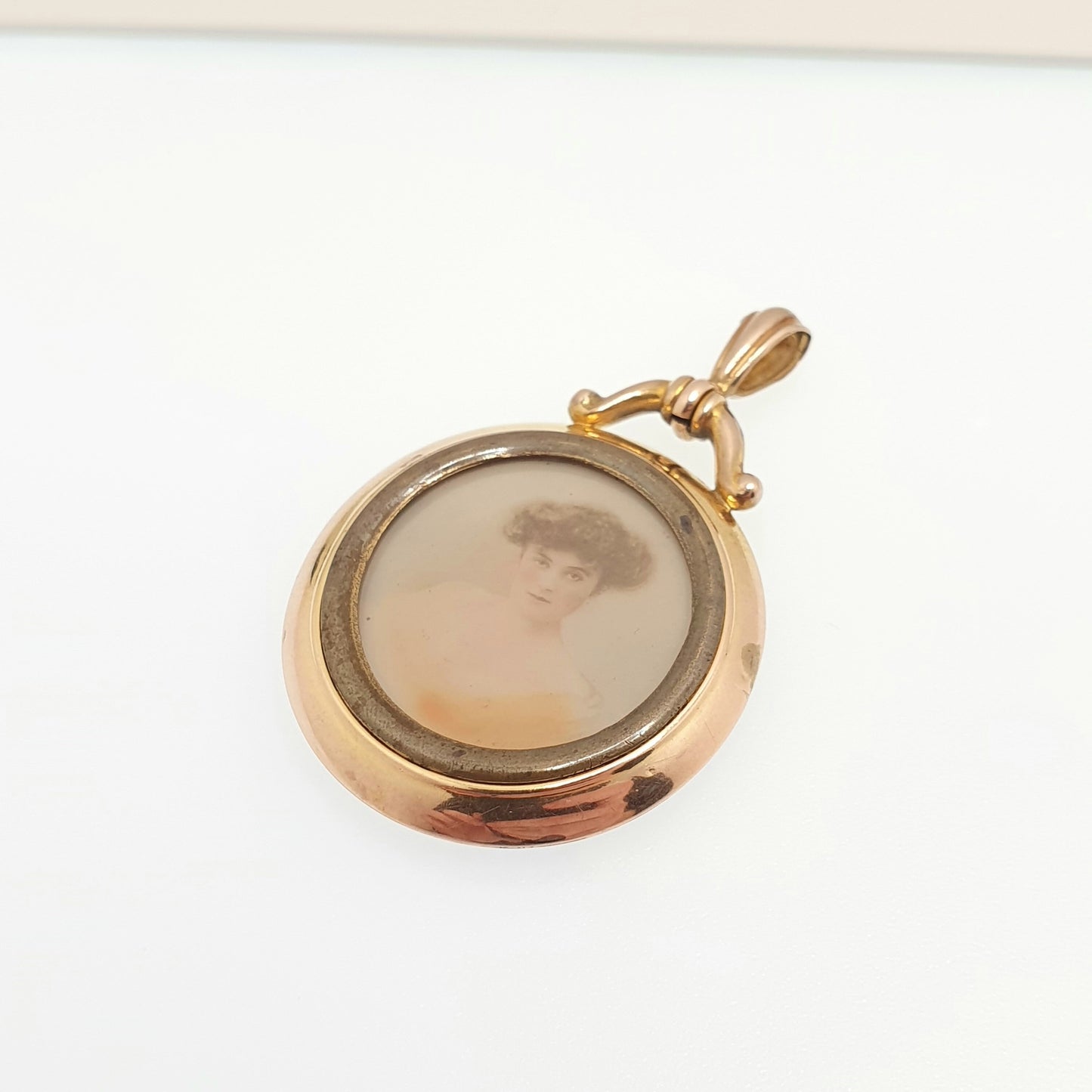 Antique 9ct Gold Locket Pendant Large Double Sided Necklace Edwardian Solid 9k 375 Photo Estate Fine Vintage Round Womens Jewelry Jewellery