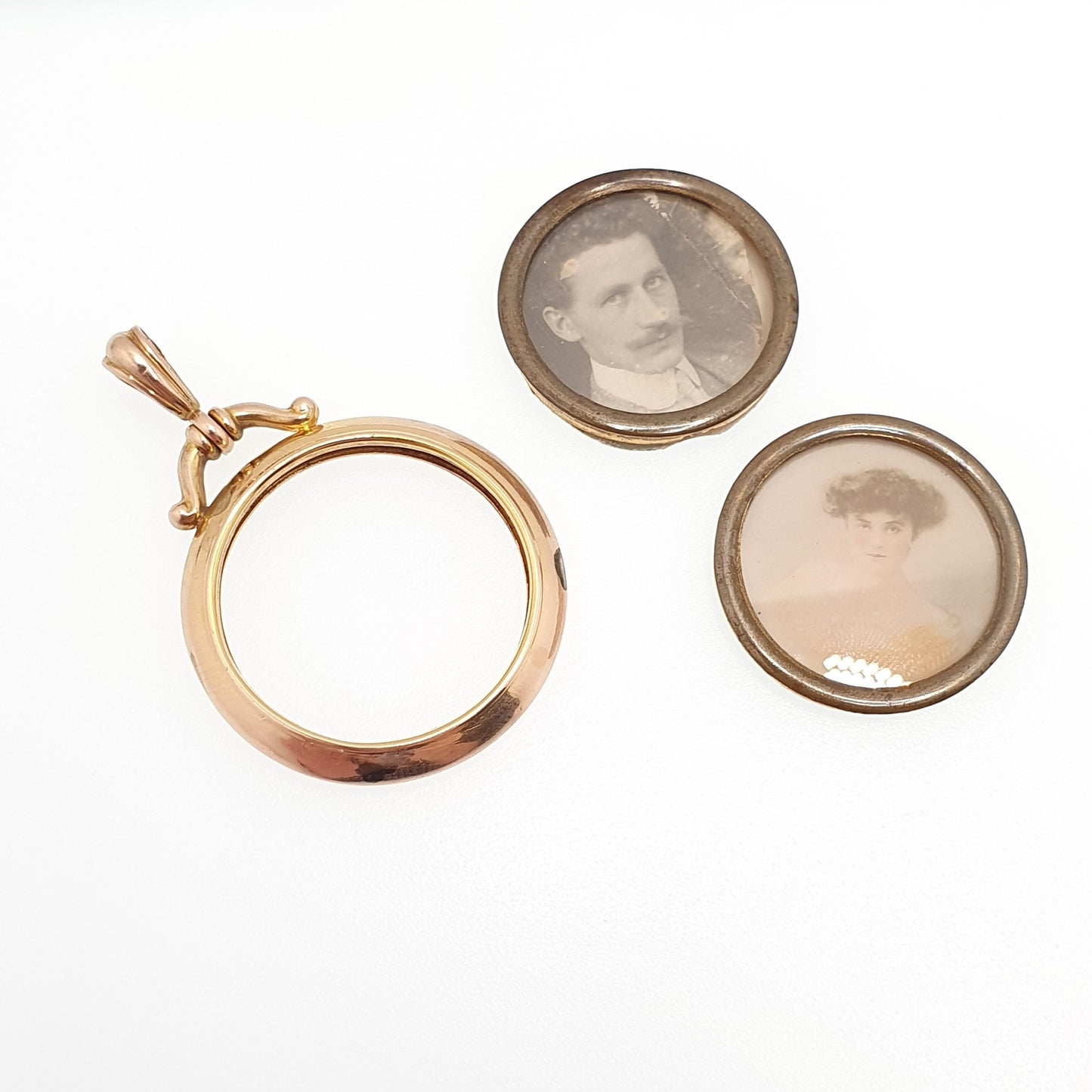 Antique 9ct Gold Locket Pendant Large Double Sided Necklace Edwardian Solid 9k 375 Photo Estate Fine Vintage Round Womens Jewelry Jewellery