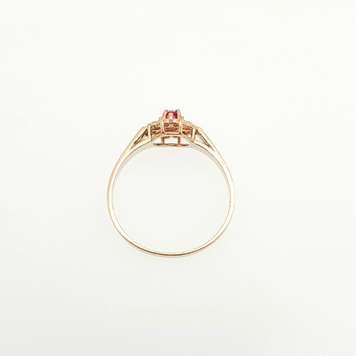 Vintage 9k 9ct Gold Ruby Ring Heart Bezel Hallmarked Solid 375 Fine Estate Red Gemstone Real Genuine Womens Fine Sparkly Jewellery Jewelry