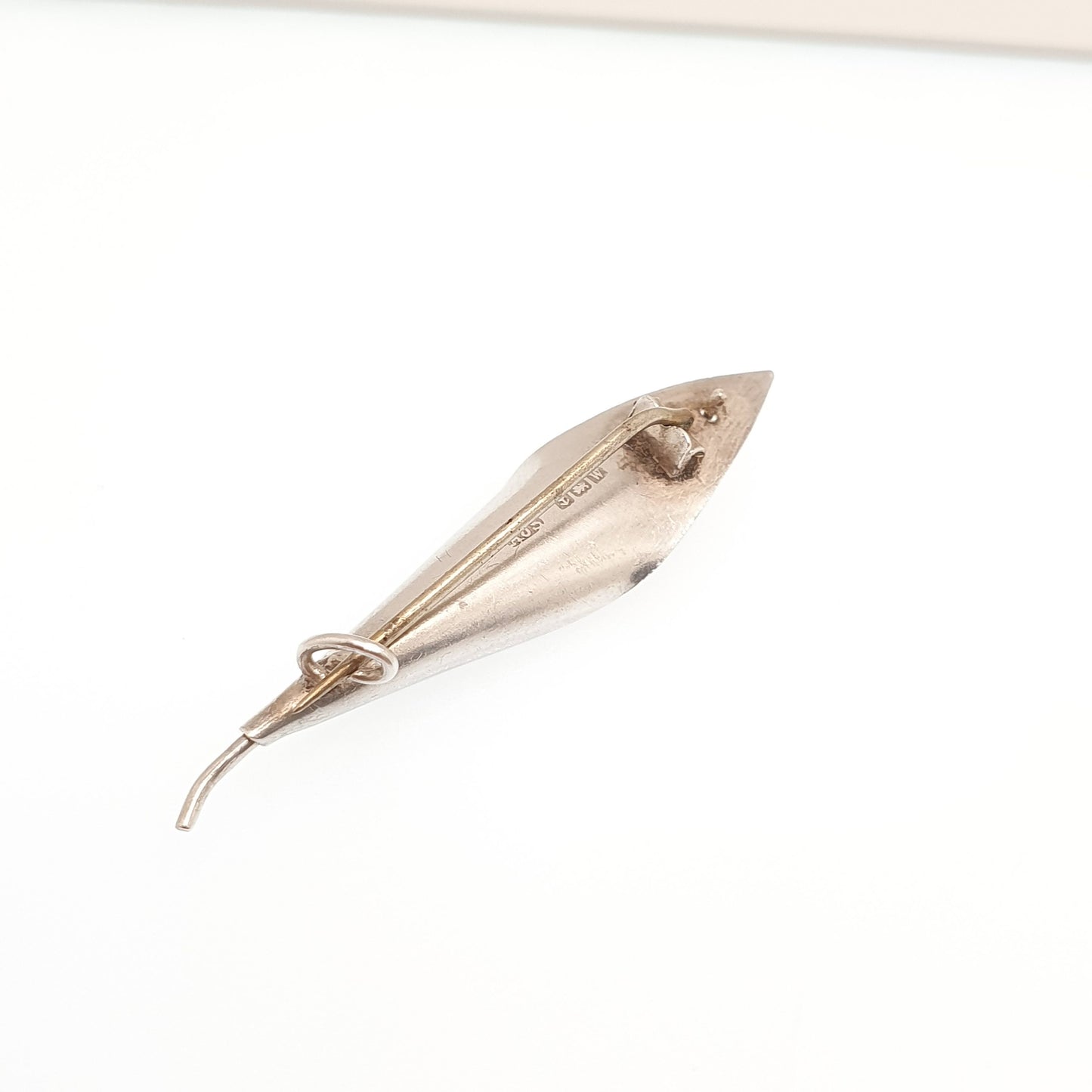 Antique Sterling Silver Leaf Brooch Diamond Paste 1921 Hallmarked Art Deco Sparkly Leaves Genuine Solid 925 Jewellery Ladies Womens Jewelry