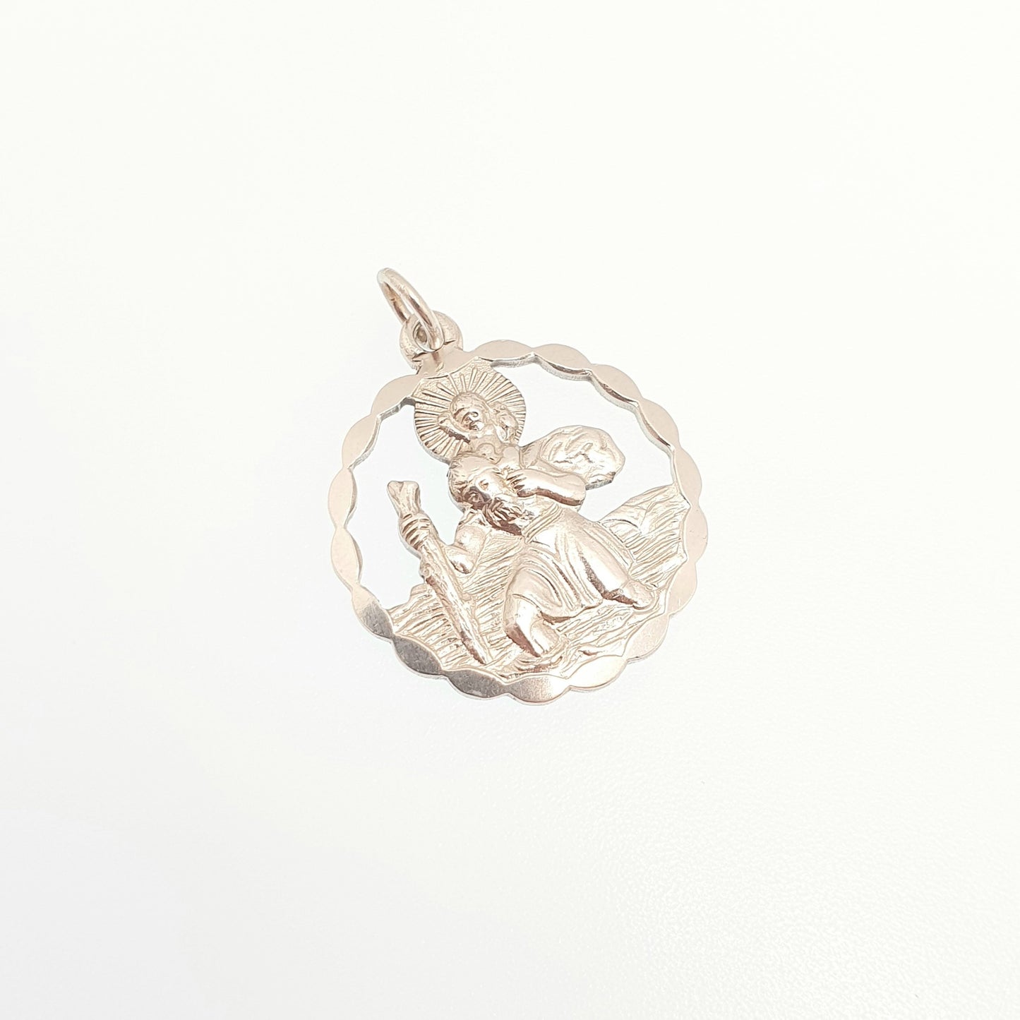 Vintage GEORG JENSEN St Christopher Sterling Silver Pendant Necklace Cut Out Silhouette GJ Ltd Saint Retro 1970s Jewellery Jewelry