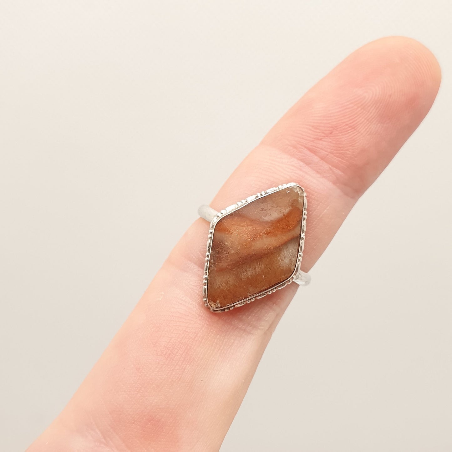 Antique Solid Silver Quartz Ring Red Pink Genuine Real Gemstone Art Deco Kite Large Big 1920s Womens Ladies Old Vintage Jewelry Jewellery
