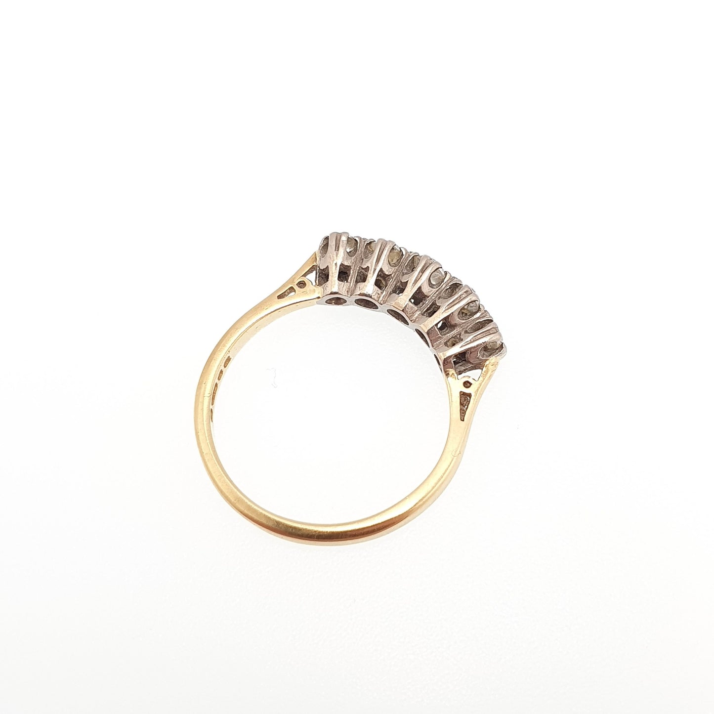 Vintage 18ct Gold Diamond Ring Engagement Wedding 5 Stone Five Solid 18k 750 Diamonds Fine Estate Ladies Womens Retro Jewelry Jewellery