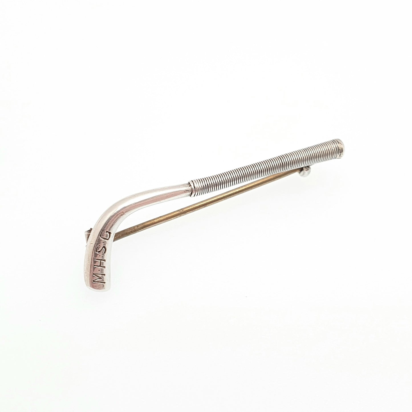 Antique Sterling Silver Riding Crop Cane Brooch Pin Horse Riding Equestrian Jockey Racing 1907 Hallmark Solid 925 Jewelry Jewellery Vintage