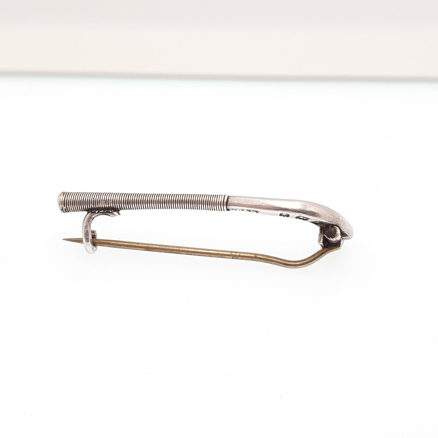 Antique Sterling Silver Riding Crop Cane Brooch Pin Horse Riding Equestrian Jockey Racing 1907 Hallmark Solid 925 Jewelry Jewellery Vintage
