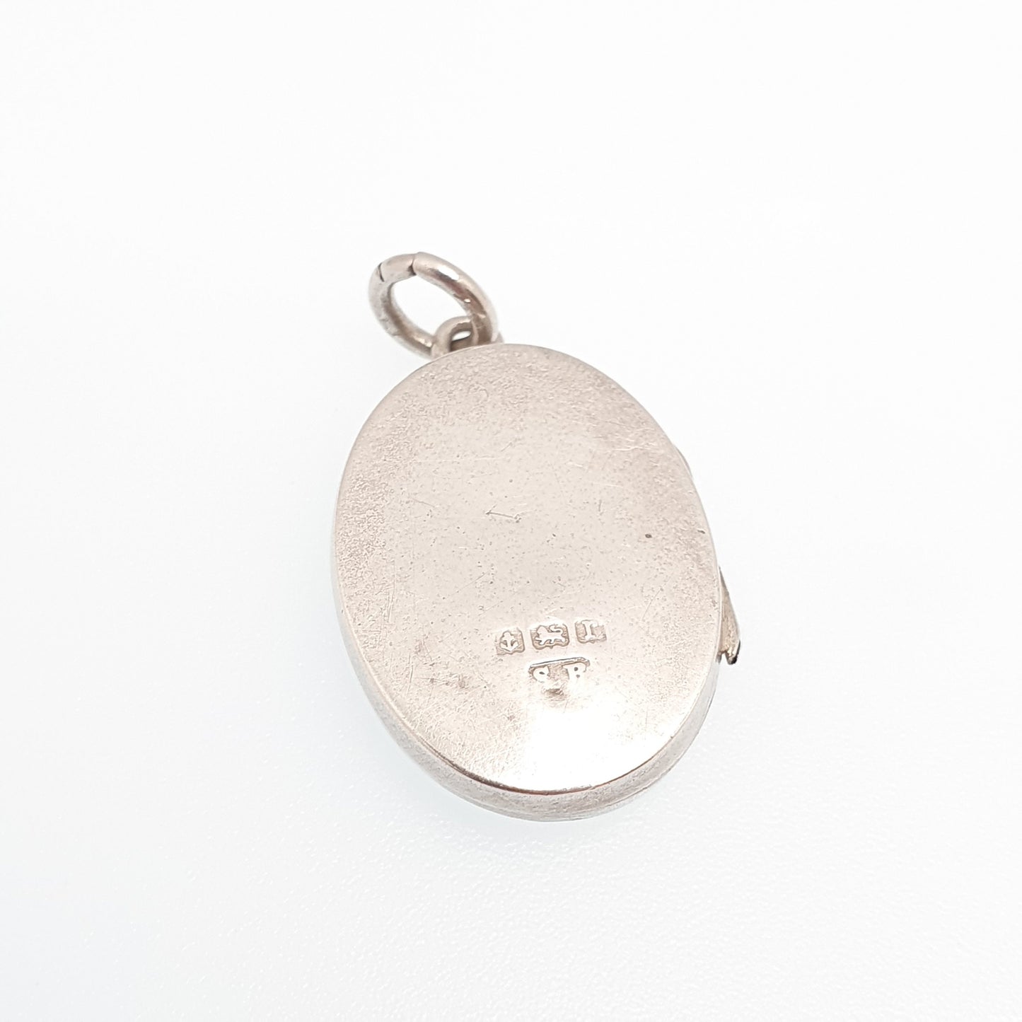 Antique Sterling Silver Locket 1916 Hallmark Hand Engraved Oval Pendant Picture Photo Solid 925 Genuine Vintage Womens Jewelry Jewellery