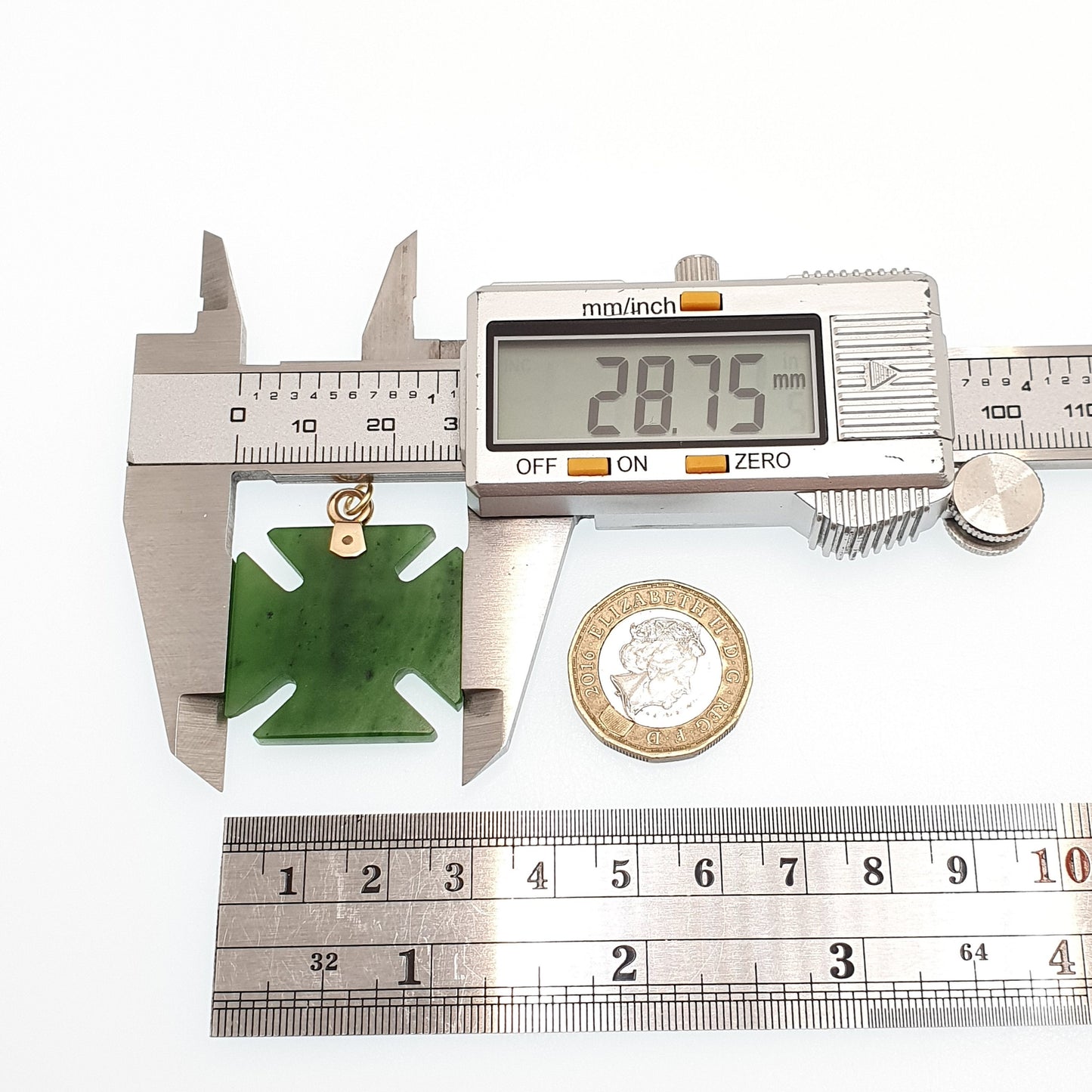 Antique 9ct Gold New Zealand Jade Maltese Cross Necklace Pendant Maori Nephrite Solid 375 9k Victorian Estate Vintage Jewellery Jewelry