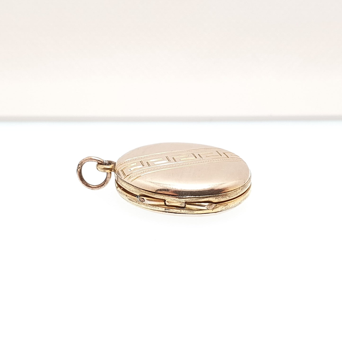 Antique Victorian 9ct Rose Gold Locket Solid 9k 375 Mourning Hair Lock Flower Engraved Pendant Back Front Necklace Jewelry Womens Jewellery