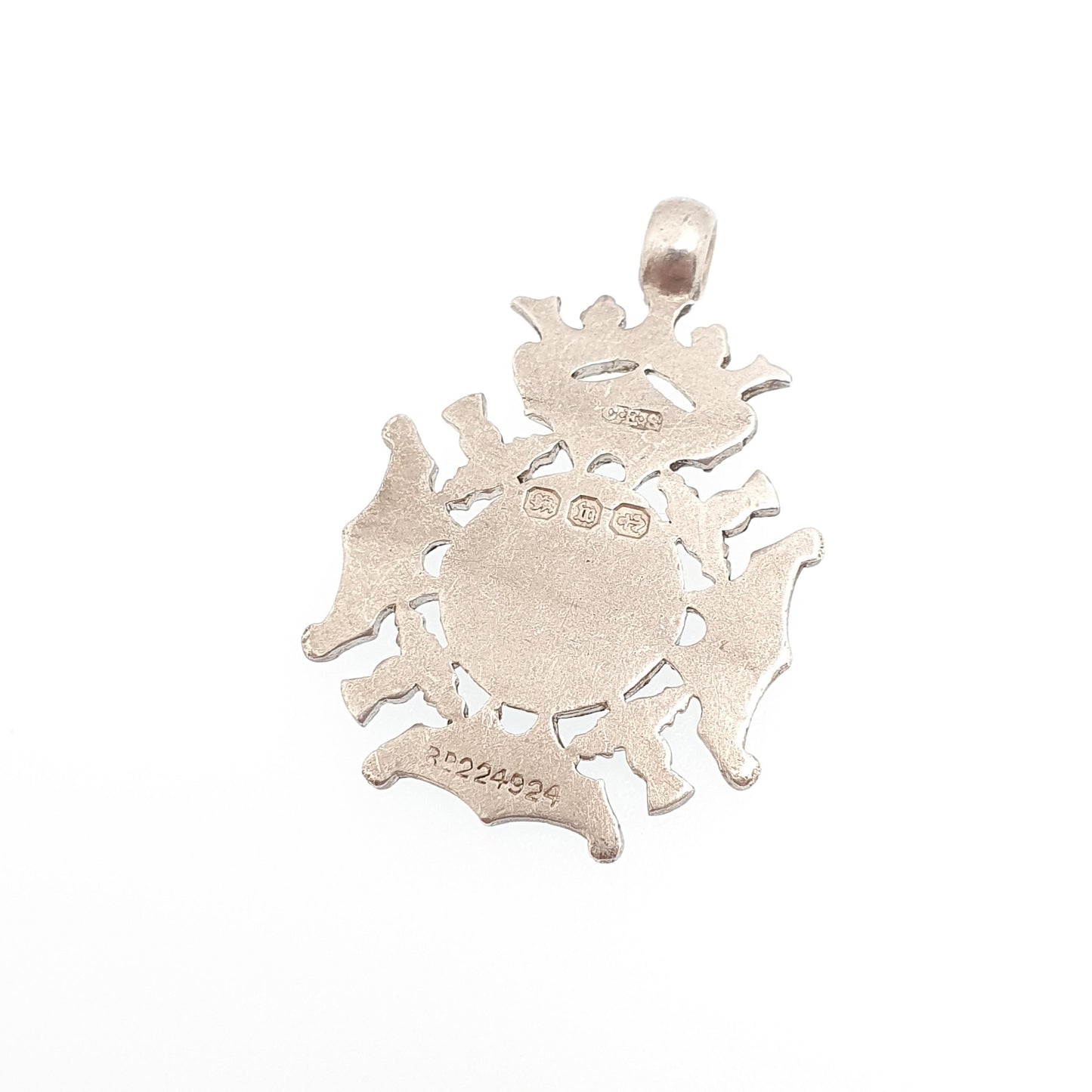 Antique Sterling Silver Victorian Shield Fob Pendant Maltese Cross Necklace Rose Gold Hallmark Albert Pocket Watch Womens Jewelry Jewellery
