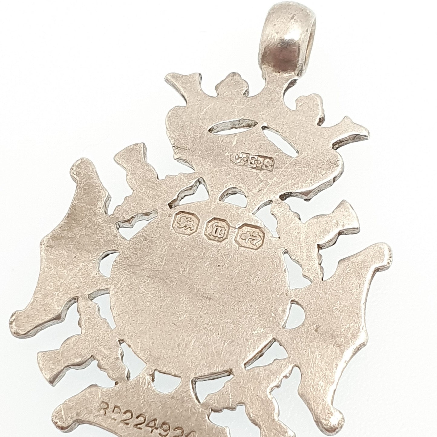 Antique Sterling Silver Victorian Shield Fob Pendant Maltese Cross Necklace Rose Gold Hallmark Albert Pocket Watch Womens Jewelry Jewellery