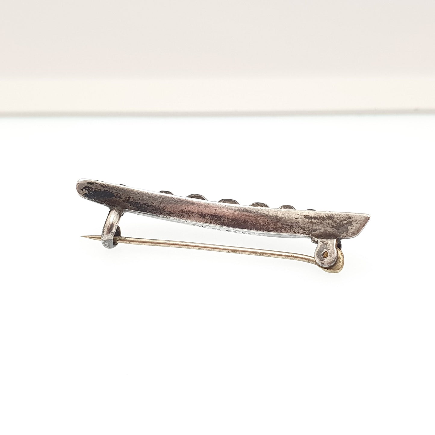 Antique Crescent Moon Sterling Silver Brooch Diamond Paste 1909 Hallmarked Fine Estate Vintage Edwardian Solid Womens Jewelry Jewellery
