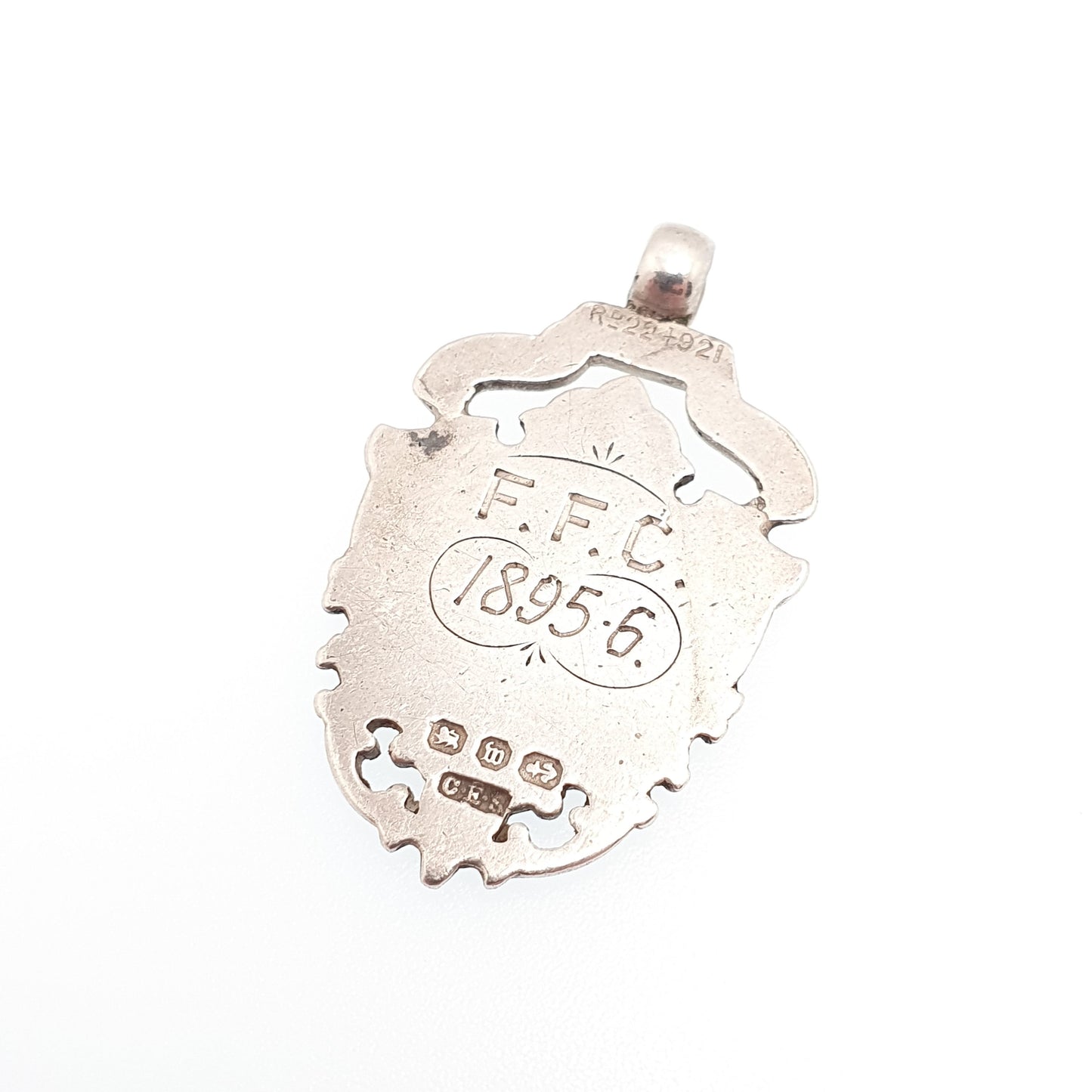 Antique Victorian Sterling Silver Albert Fob 1896 Hallmark Pendant Heavy Large Solid 925 Necklace Vintage Womens Mens Jewelry Jewellery