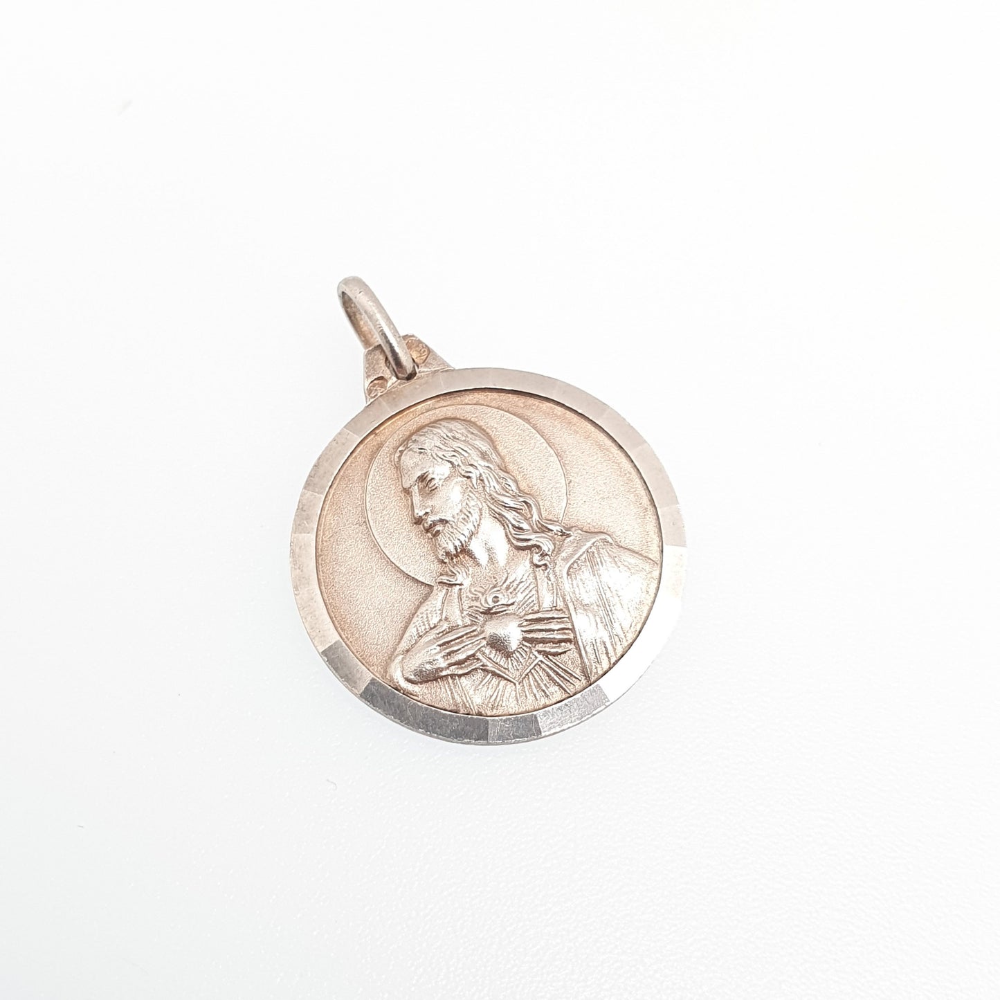 RESERVED/SOLD DON Vintage Solid Silver Jesus Christ Necklace Pendant Female Saint Double Sided French Lord Saviour Unisex Mens Womens Jewelry Jewellery