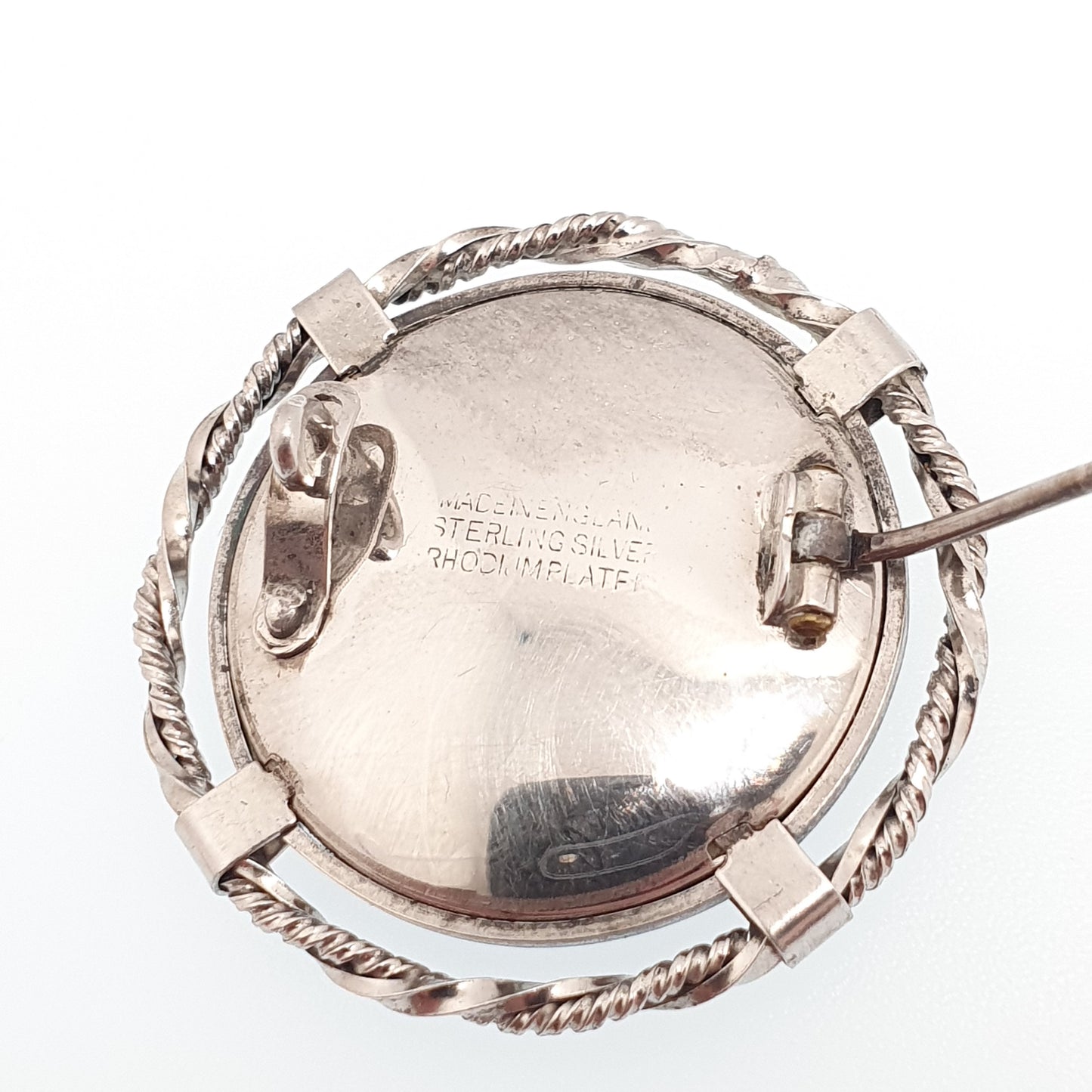 Antique Sterling Silver The Red Boy Brooch After Sir Thomas Lawrence Mott TLM Art Deco Painting Painted Vintage Womens Jewelry Jewellery