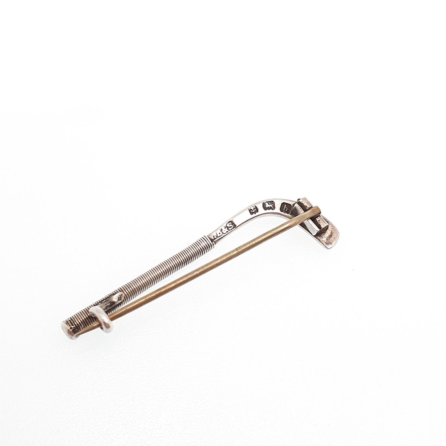Antique Sterling Silver Riding Crop Cane Brooch Pin Horse Riding Equestrian Jockey Racing 1907 Hallmark Solid 925 Jewelry Jewellery Vintage