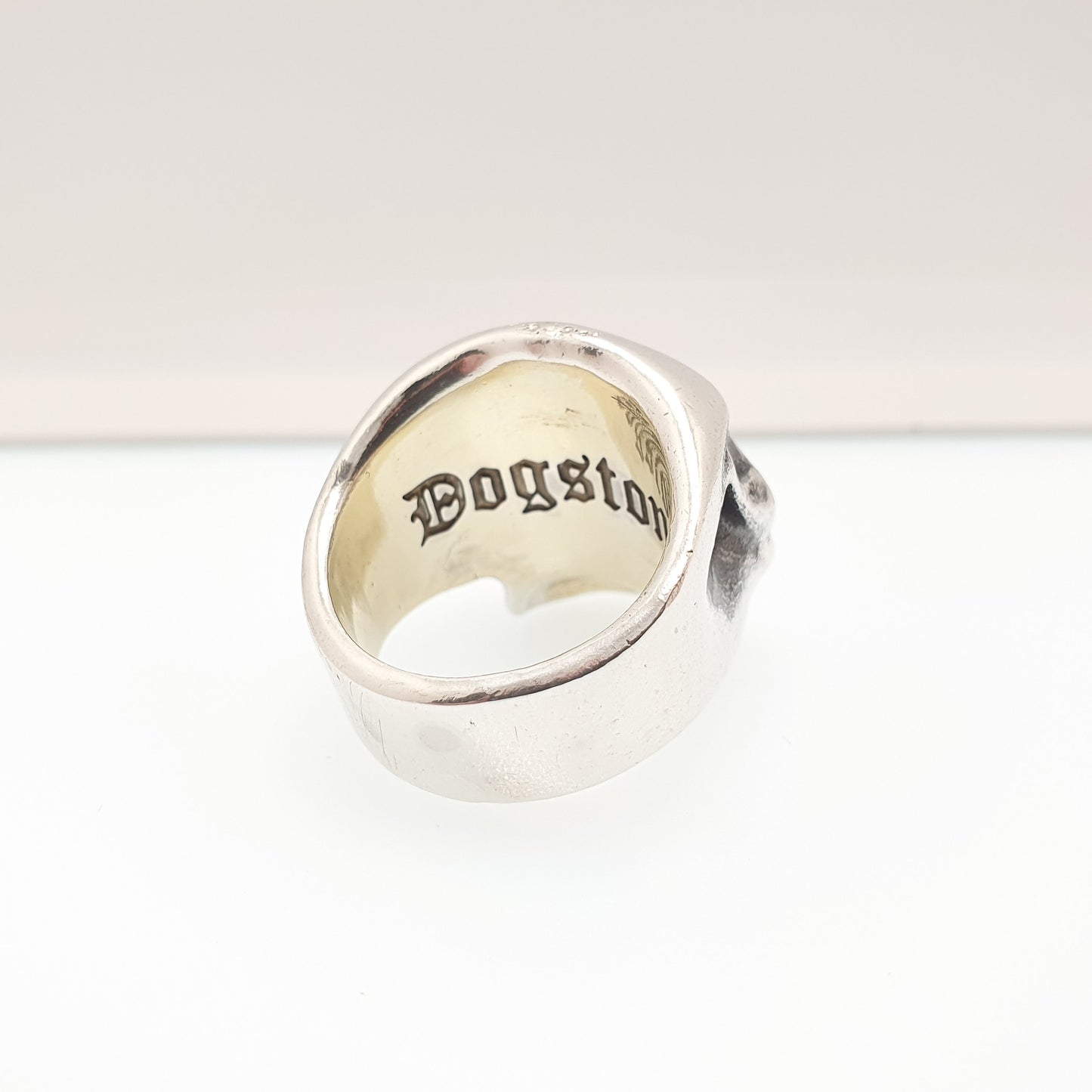 Designer Sterling Silver Skull Ring DOGSTONE Mexican Style Huge Large Chunky Biker Gothic Skeleton Mens Womens Jewelry Jewellery