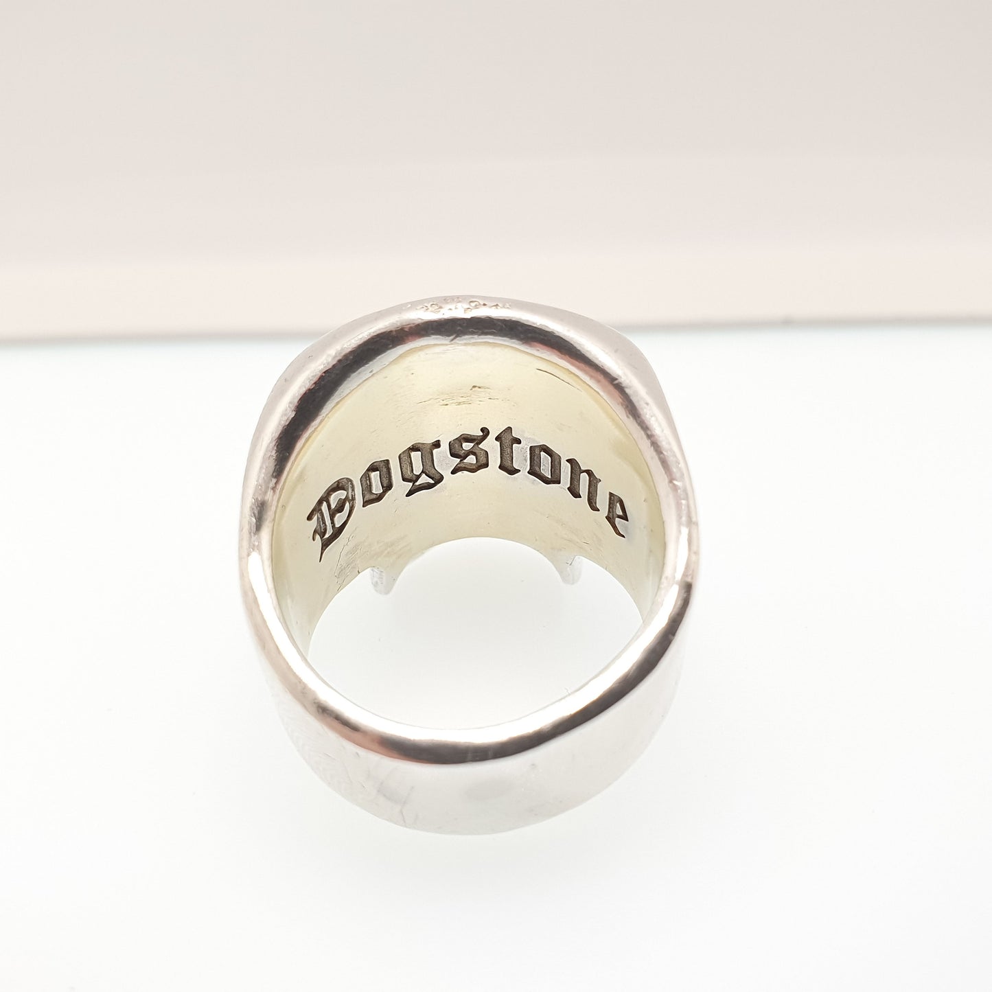 Designer Sterling Silver Skull Ring DOGSTONE Mexican Style Huge Large Chunky Biker Gothic Skeleton Mens Womens Jewelry Jewellery