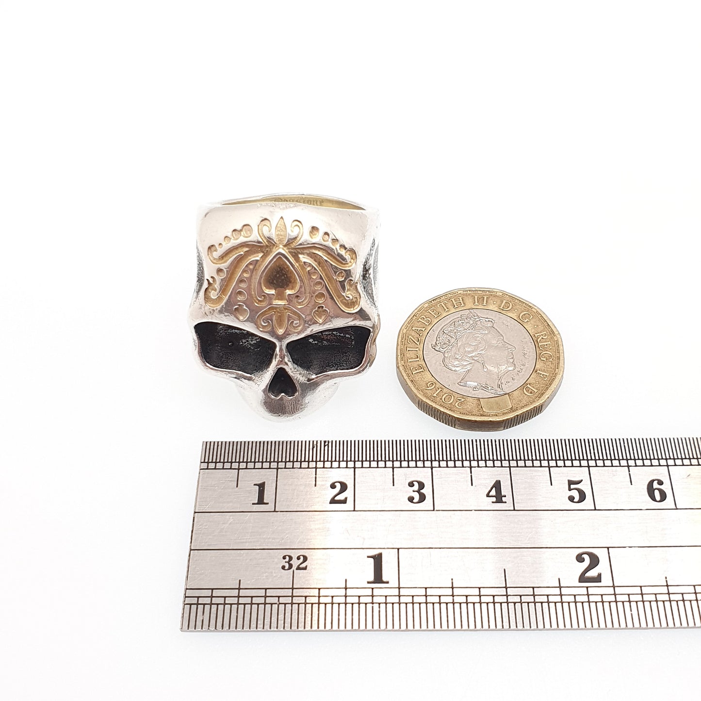 Designer Sterling Silver Skull Ring DOGSTONE Mexican Style Huge Large Chunky Biker Gothic Skeleton Mens Womens Jewelry Jewellery