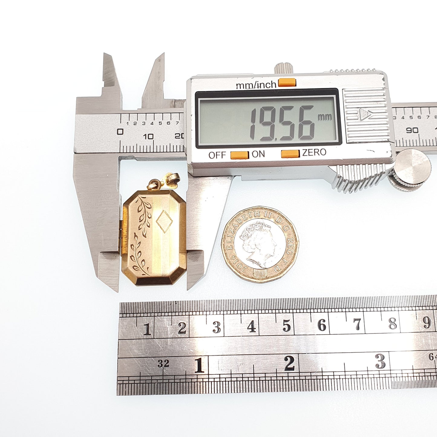 Antique Rolled Gold Locket Art Deco Rectangular Necklace Pendant Geometric Yellow Gold Filled Round Large Vintage Picture Jewellery Jewelry