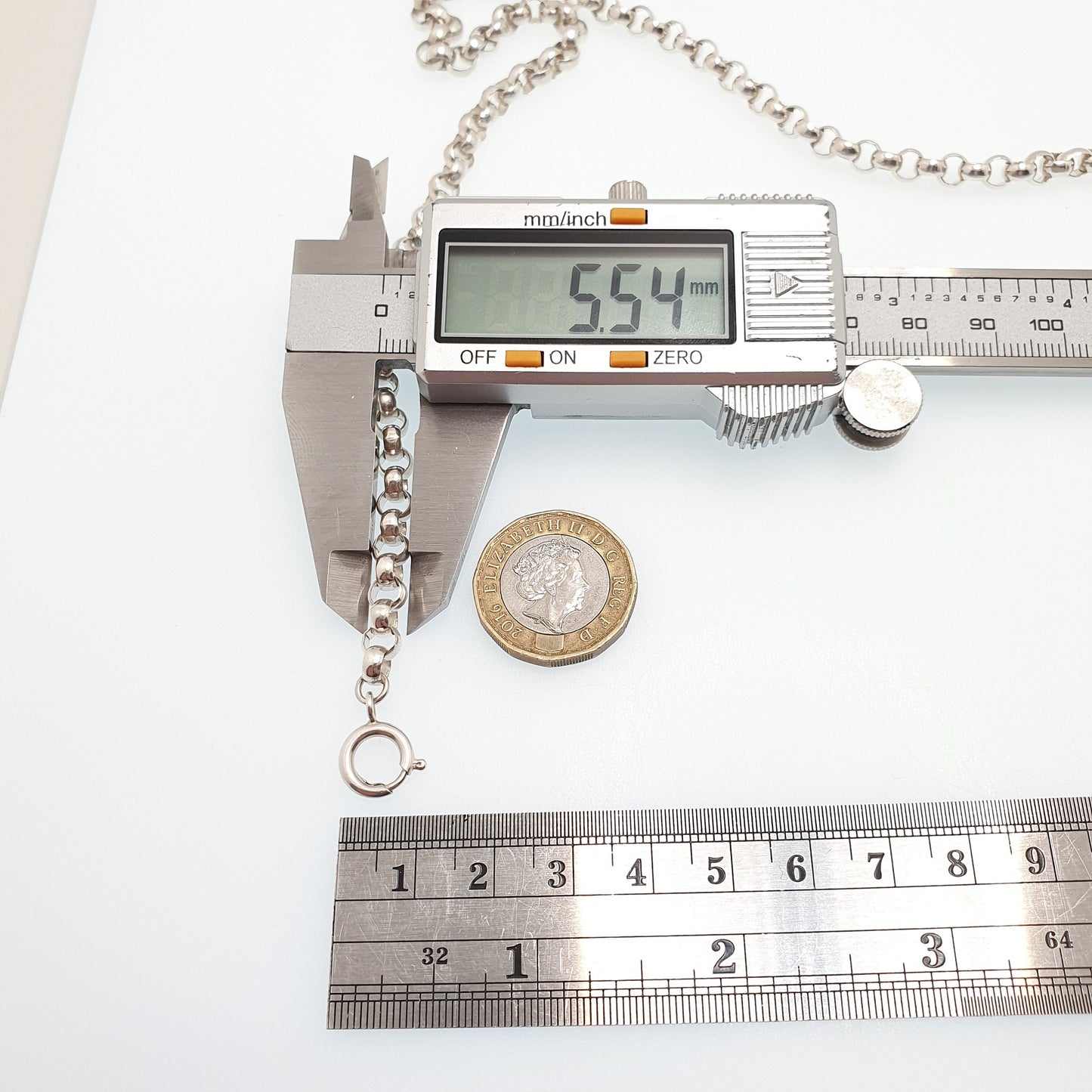 Vintage Sterling Silver Belcher Chain Necklace Very Long Heavy Big 78cm 30.7" 46.63g Hallmark Thick Rolo Link Solid 925 Womens Mens Jewelry