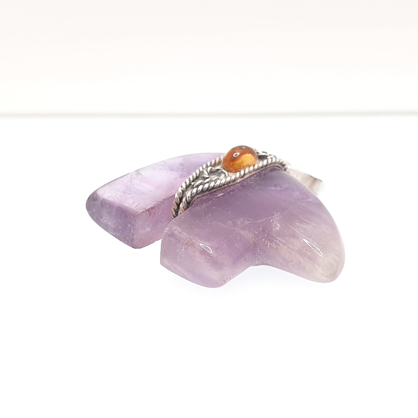Vintage Sterling Silver Elephant Amethyst Necklace Pendant Citrine Solid 925 Crystal Genuine Gemstone Quartz Womens Jewelry Jewellery