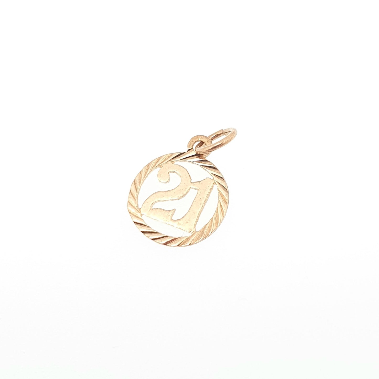 Vintage 9ct 9k 21st 21 Charm Necklace Pendant Bracelet Solid 375 Number Birthday Gift Twenty One Mens Retro Womens Charms Jewellery Jewelry