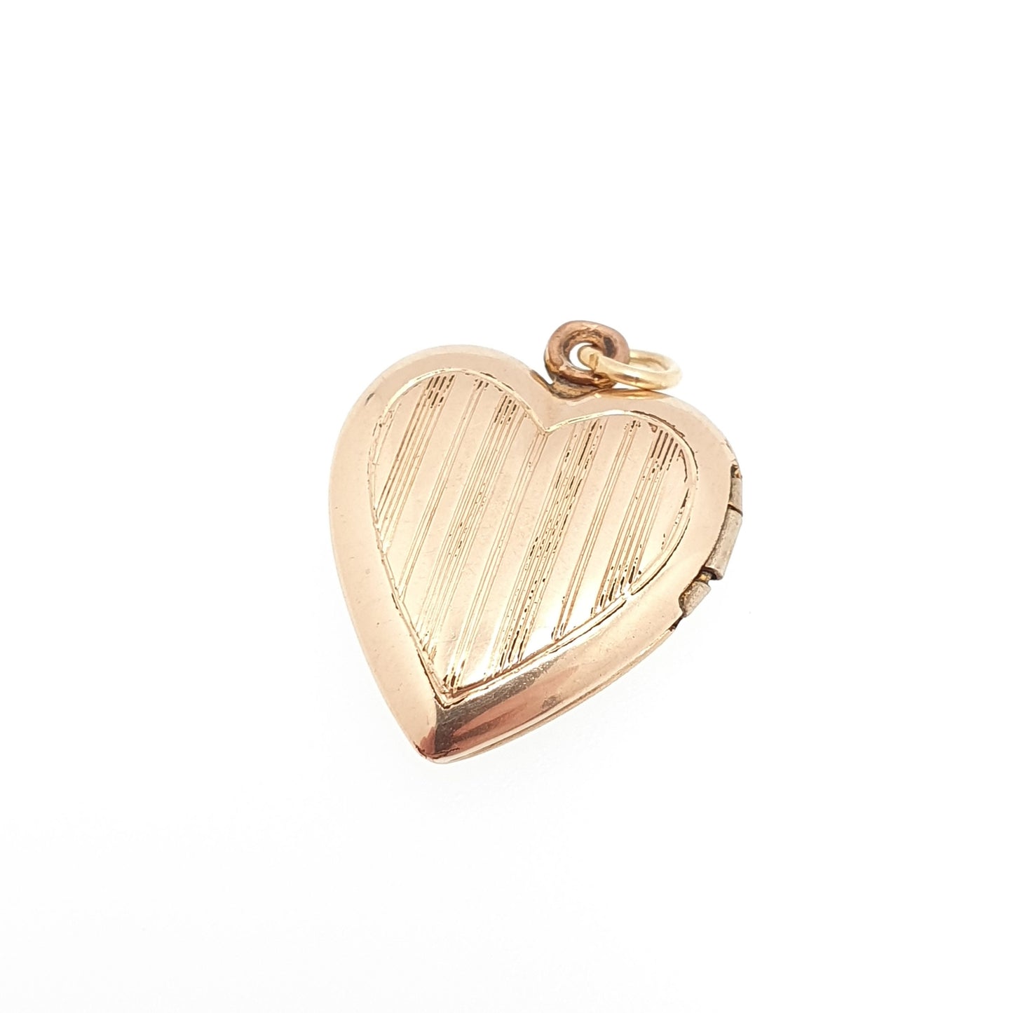 Vintage Vargas 10kt Rolled Gold Heart Locket Sterling Silver Trim Necklace Pendant Engraved Picture Photo Gold Filled Jewelry Jewellery