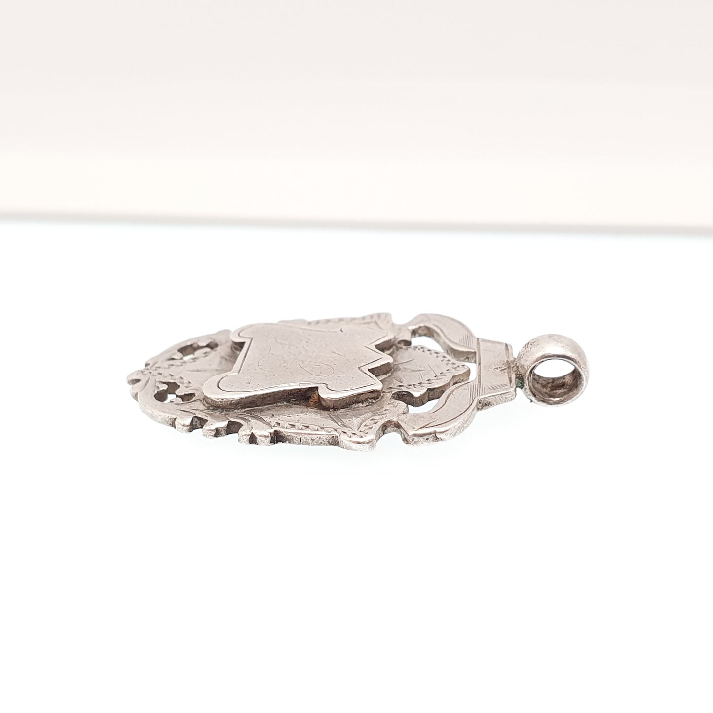 Antique Victorian Sterling Silver Albert Fob 1896 Hallmark Pendant Heavy Large Solid 925 Necklace Vintage Womens Mens Jewelry Jewellery