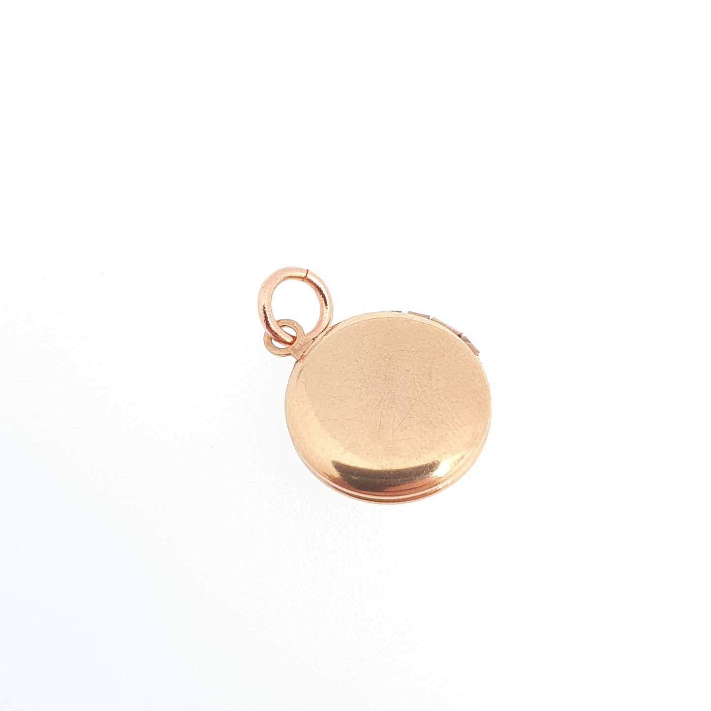 Vintage Rose Rolled Gold Locket Diamond Paste Necklace Pendant Small Tiny Cute Gold Filled Bow Centre Round Vintage Womens Jewellery Jewelry