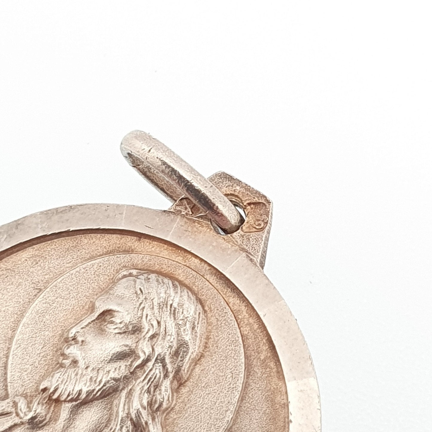 RESERVED/SOLD DON Vintage Solid Silver Jesus Christ Necklace Pendant Female Saint Double Sided French Lord Saviour Unisex Mens Womens Jewelry Jewellery