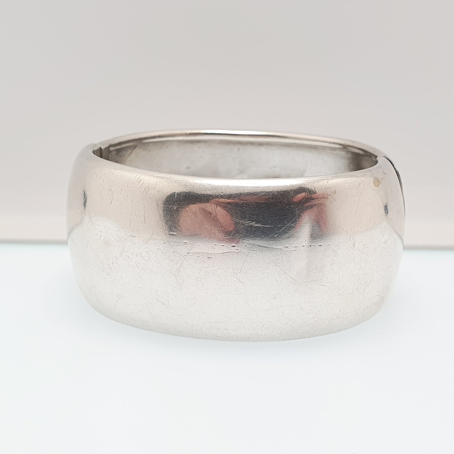 Antique Victorian Sterling Silver Snap Bracelet Bangle Large Heavy Chunky Floral Pattern 39.98g Solid 925 Vintage Womens Jewelry Jewellery