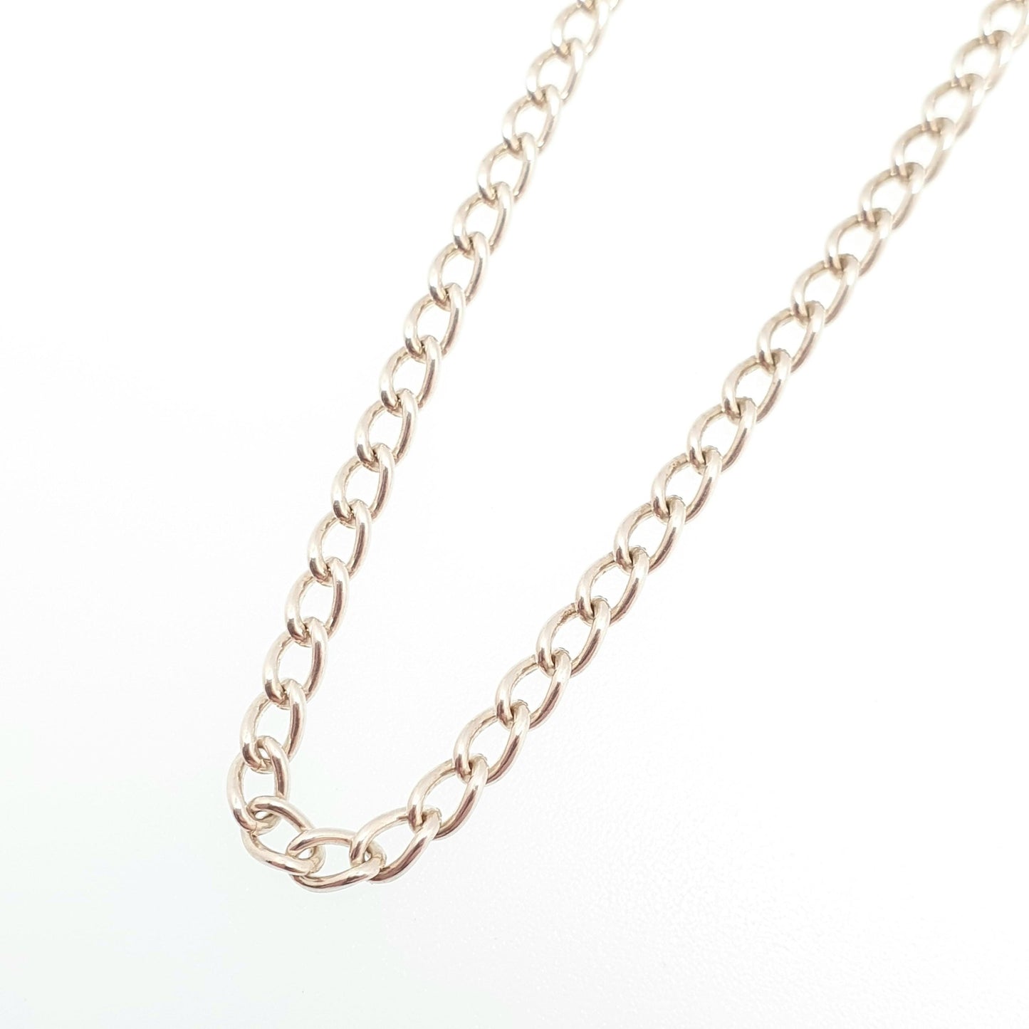 Vintage Sterling Silver Bracelet Dog Clip Curb Link Chain Victorian Style 3.97g 19cm 7.5" Fine Solid 925 Womens Mens Jewellery Jewelry