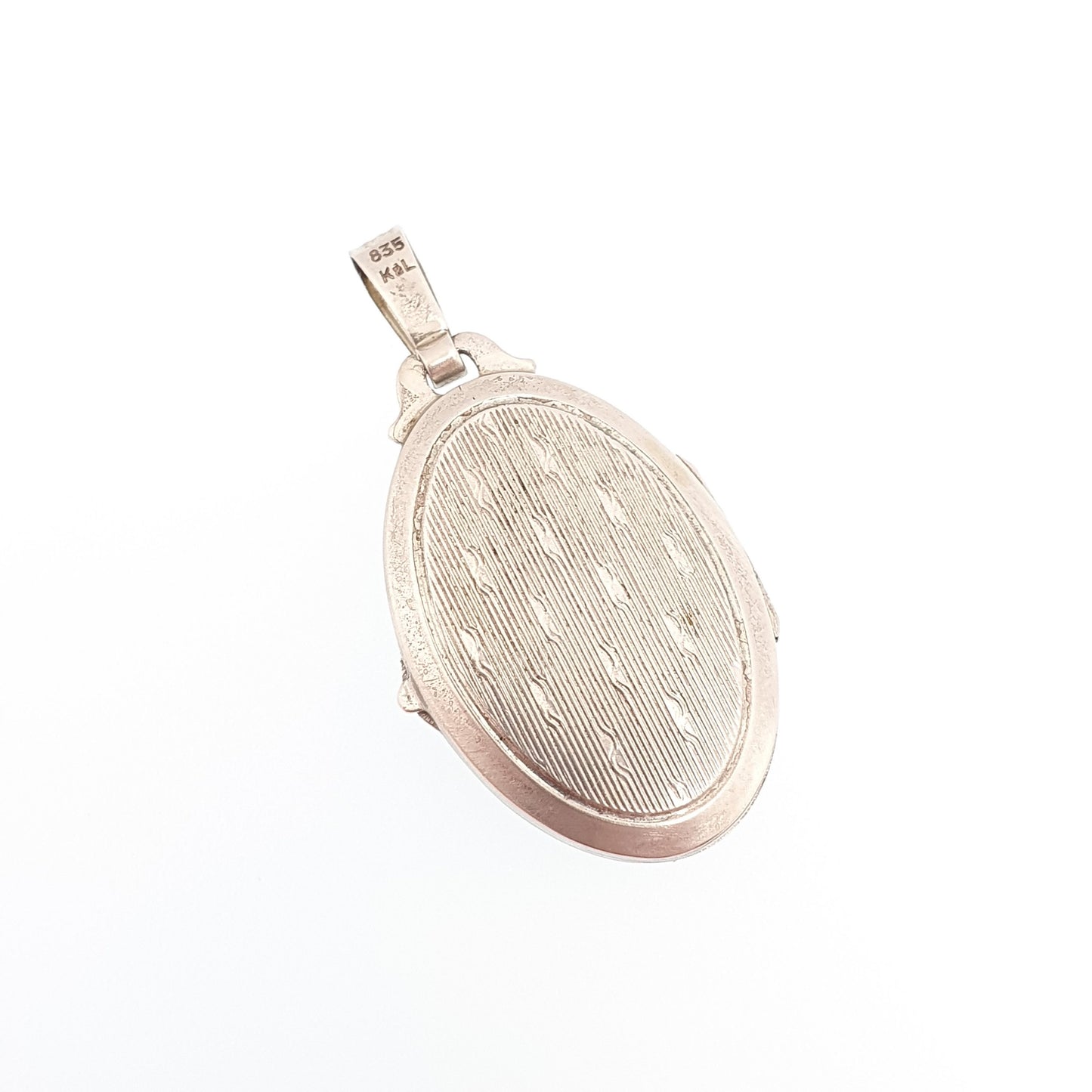 Vintage Solid Silver Ruby Paste Locket Mother of Pearl Big Large Star Centre Necklace Pendant Genuine Real White Shell Retro Womens Jewelry