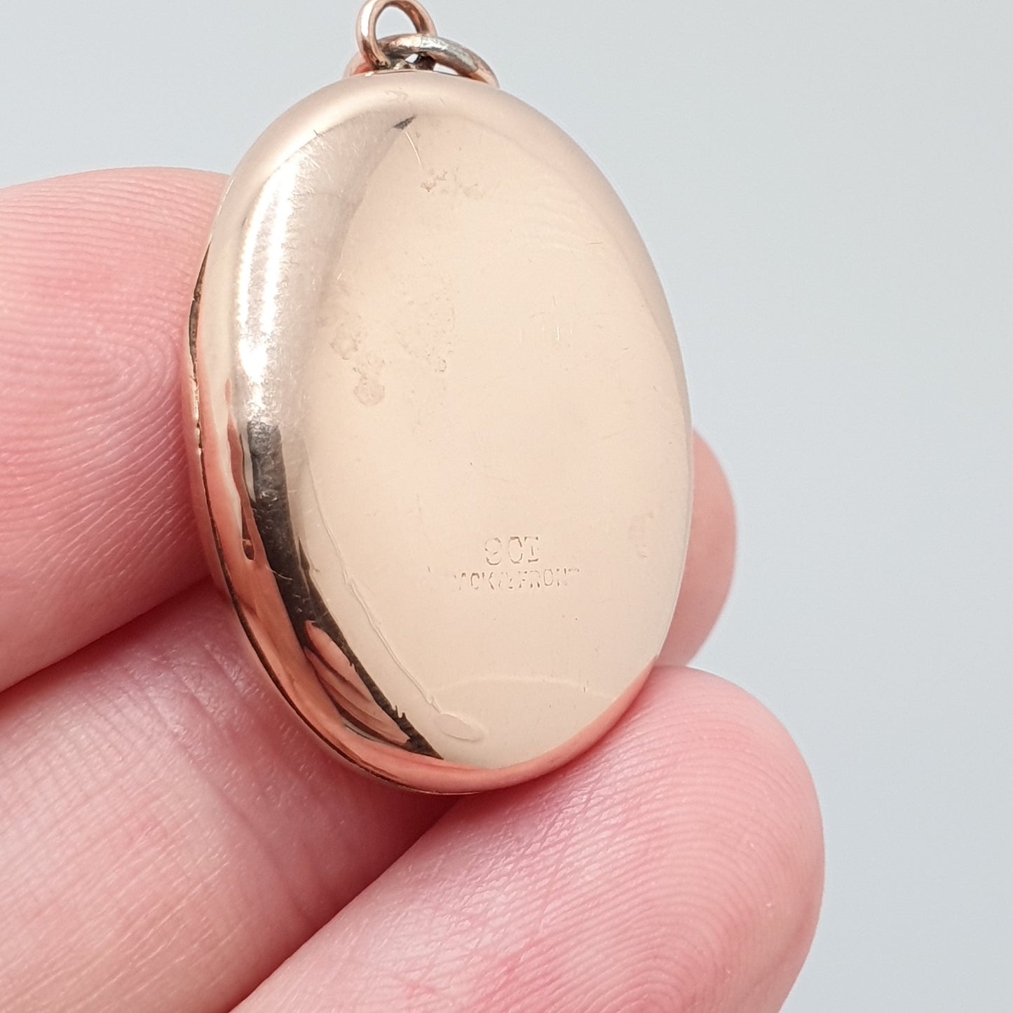 Antique 9ct Rose Gold Bird Locket Solid 9k 375 Small Oval Pendant Fine Estate Big Love Gift Back & Front Necklace Jewelry Womens Jewellery