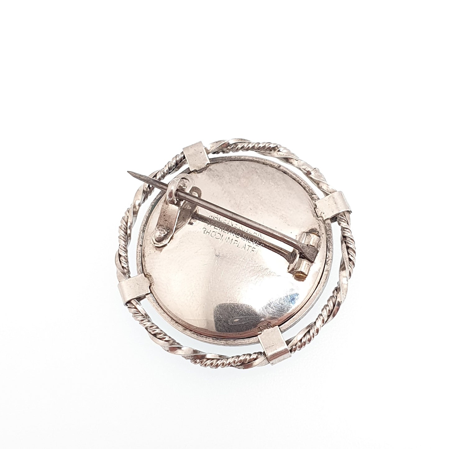 Antique Sterling Silver The Red Boy Brooch After Sir Thomas Lawrence Mott TLM Art Deco Painting Painted Vintage Womens Jewelry Jewellery