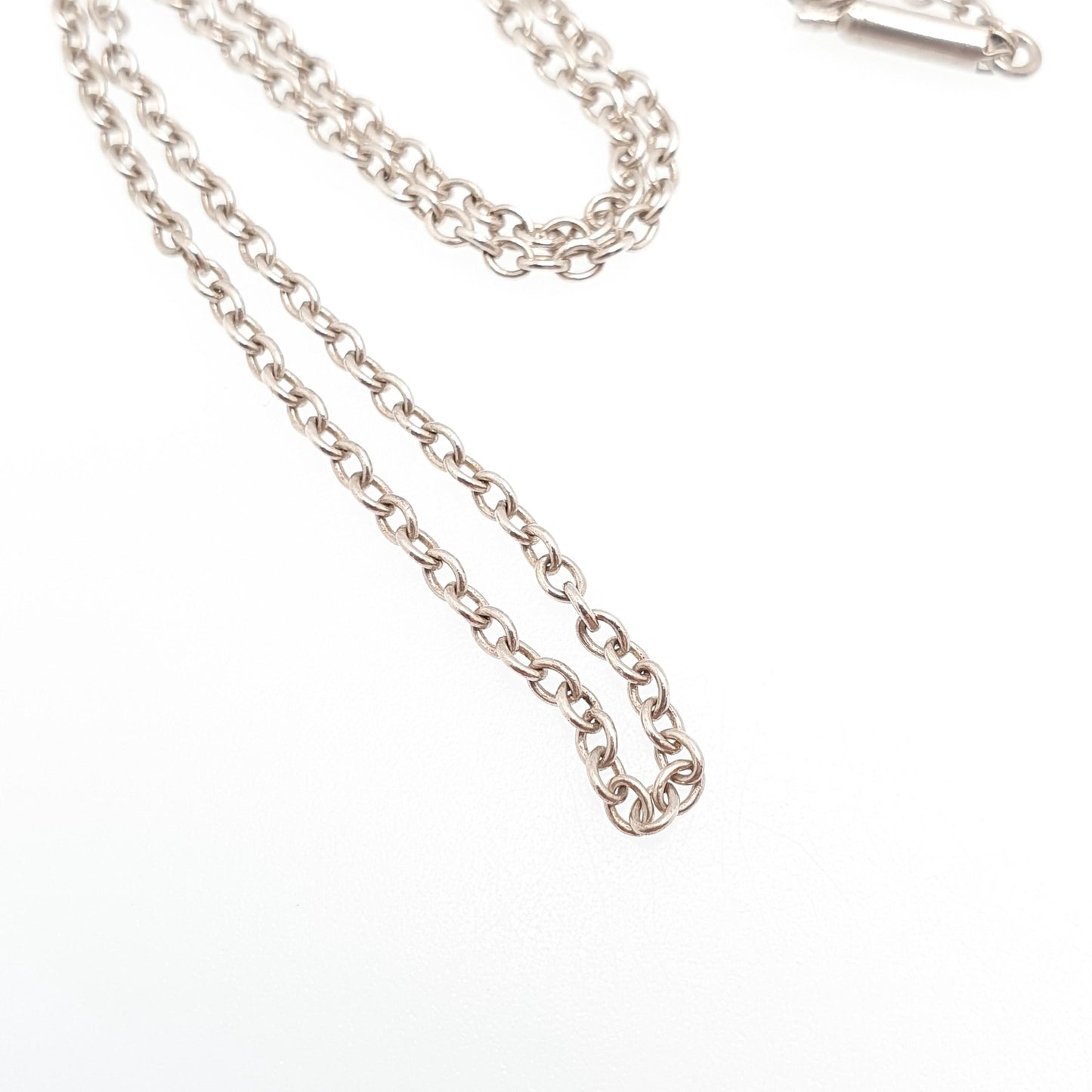Antique Solid Silver Chain Necklace Cable Link 40cm 15.7" 3.69g Trace Oval Links Genuine Womens Vintage Old Retro Jewelry Jewellery