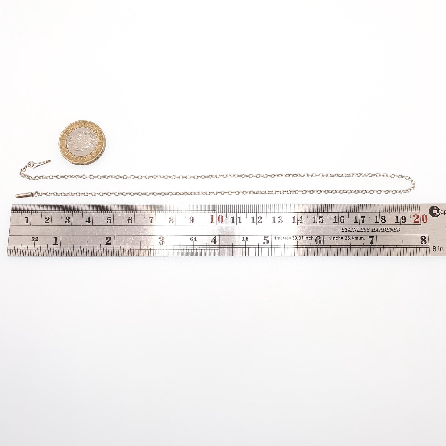 Antique Solid Silver Chain Necklace Cable Link 40cm 15.7" 3.69g Trace Oval Links Genuine Womens Vintage Old Retro Jewelry Jewellery