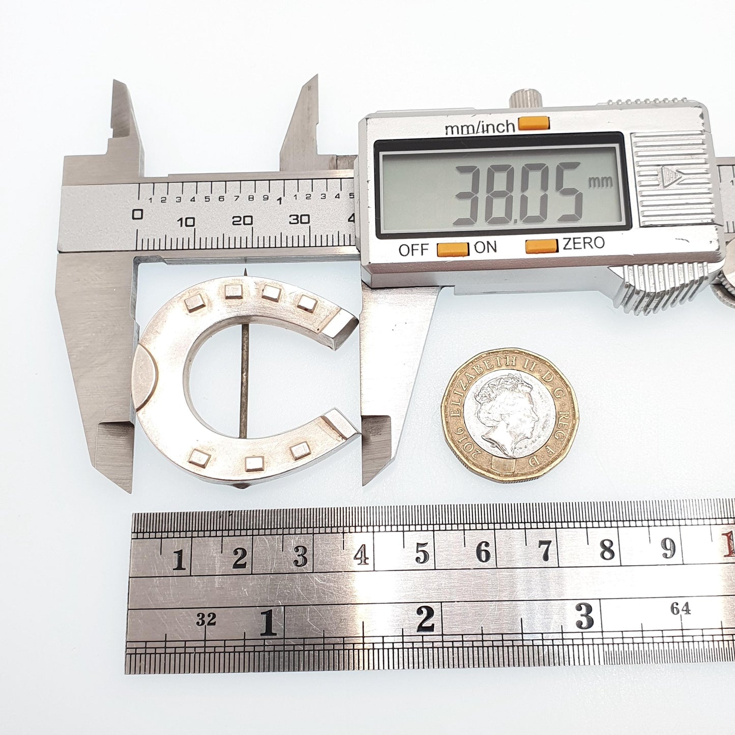 Antique Victorian Sterling Silver Horseshoe Brooch 1882 Hallmark Lucky Good Luck Large Big Horse Riding 1800s Vintage Jewelry Jewellery