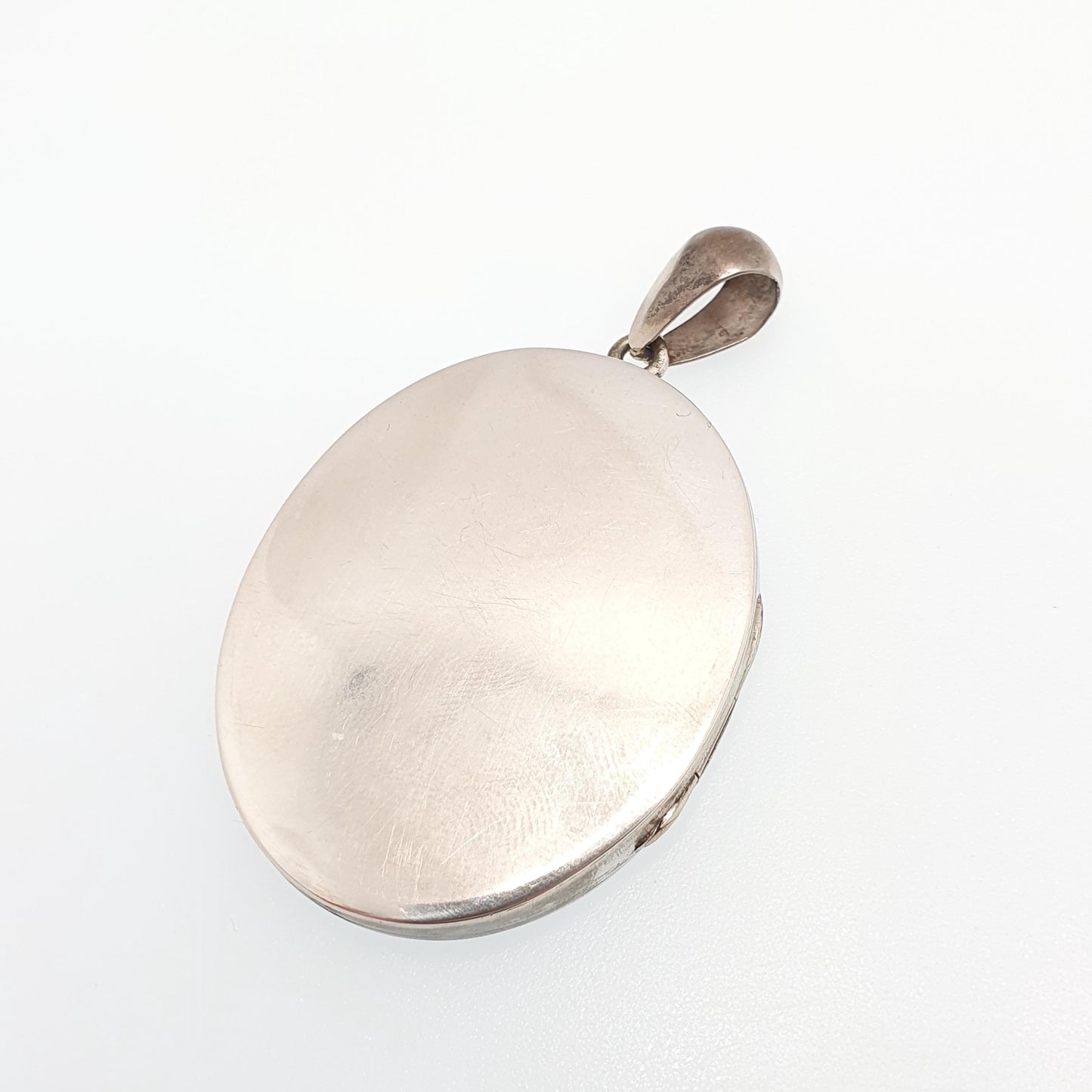 Antique Victorian Bird Locket Engraved Silver Tone Large Big Necklace Pendant Genuine 1800s Picture Photo Vintage Jewellery Jewelry