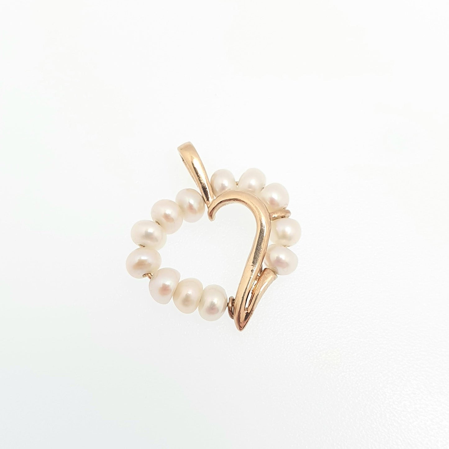 RESERVED/SOLD DON Vintage 9k 9ct Gold Heart Necklace Pendant Freshwater Pearl Genuine Real Hallmarked Solid 375 Yellow Cute Ladies Womens Jewelry Jewellery