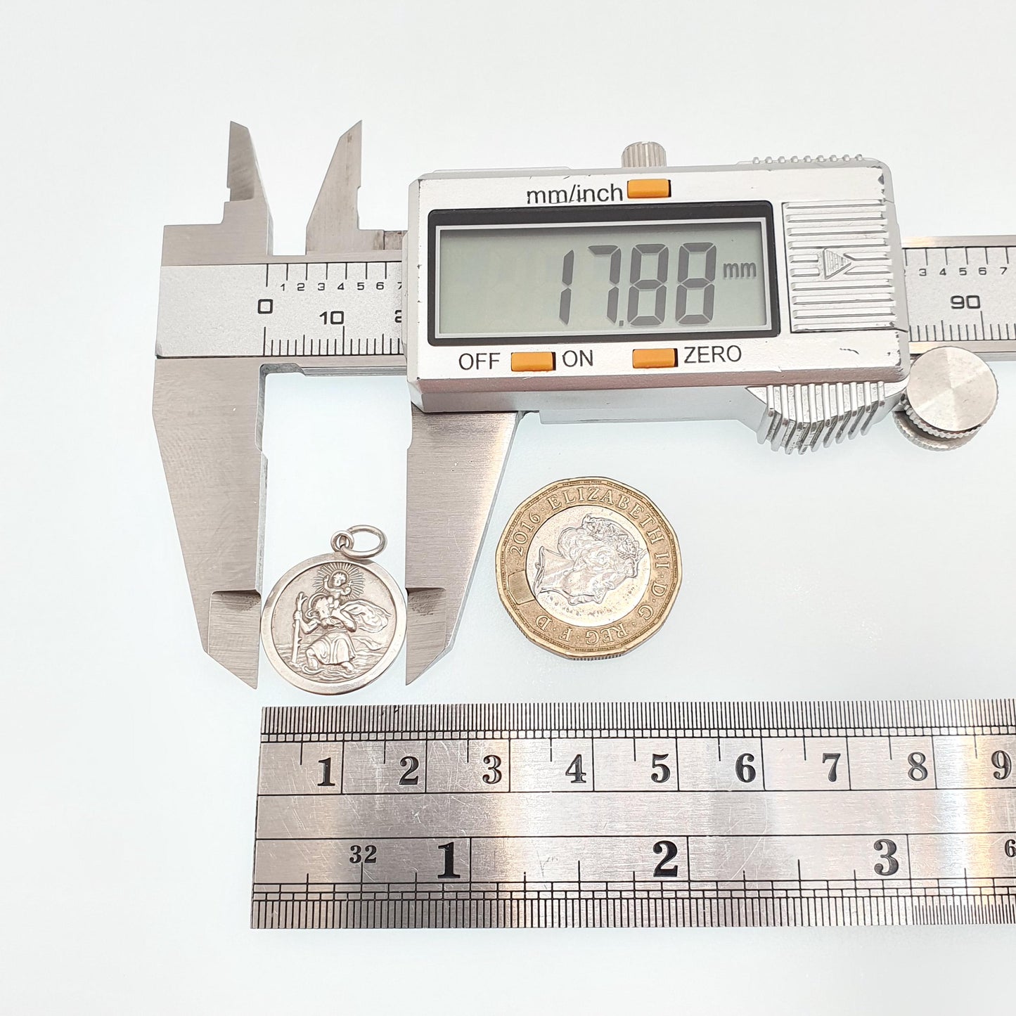 GEORG JENSEN Vintage Sterling Silver St Christopher Pendant Necklace Small Hallmark Genuine Saint Jewellery Jewelry Men Women 925 Travel