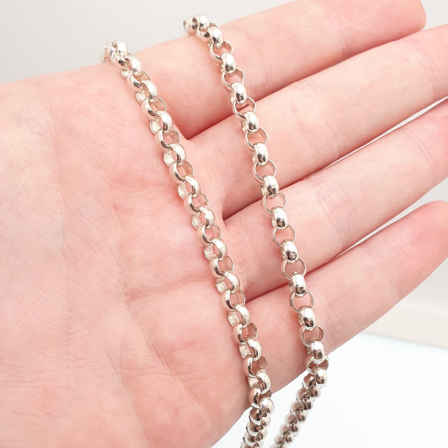 Vintage Sterling Silver Belcher Chain Necklace Very Long Heavy Big 78cm 30.7" 46.63g Hallmark Thick Rolo Link Solid 925 Womens Mens Jewelry