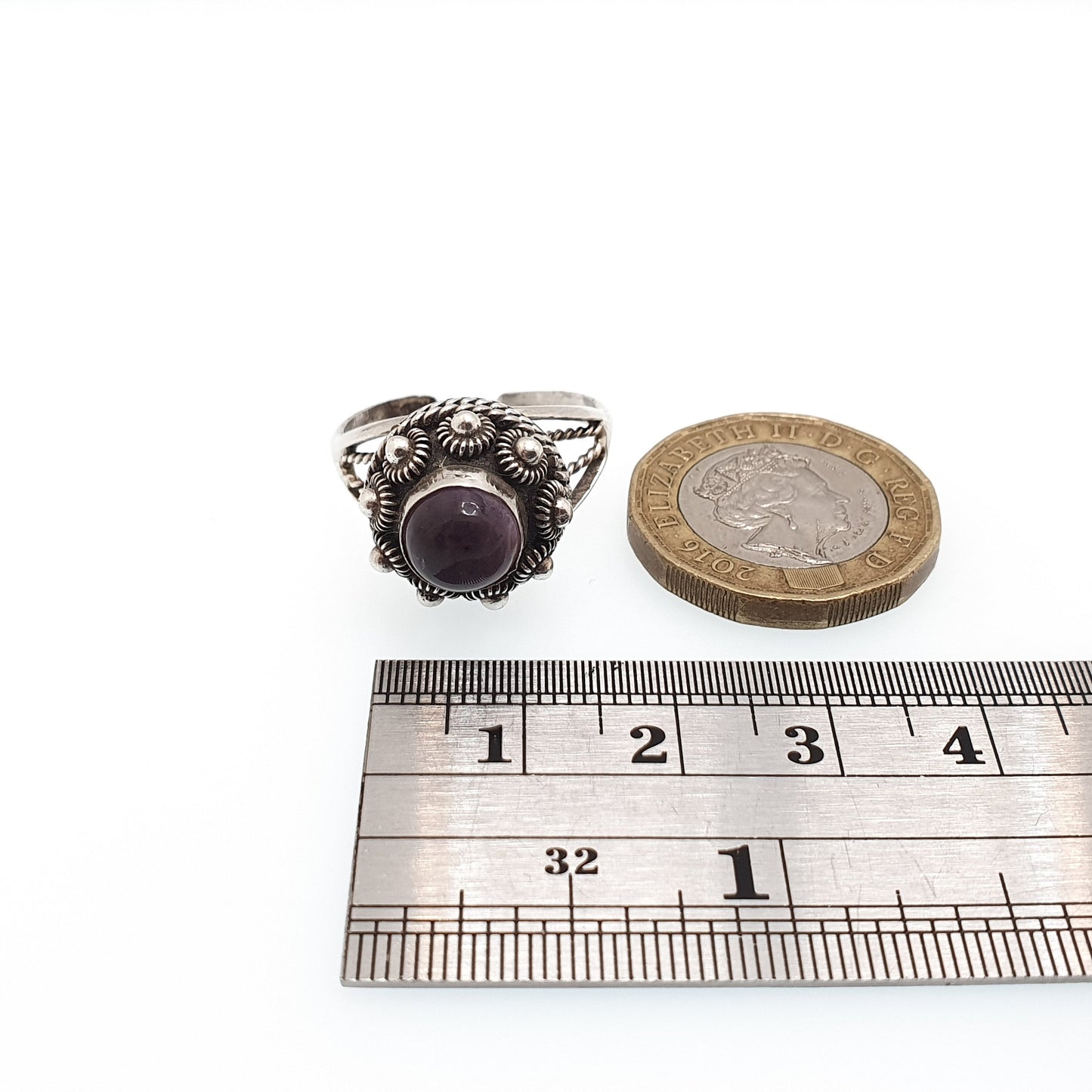 Vintage Solid Silver Poison Ring Amethyst Mexican Taxco Locket Opening Signet Quartz Gemstone Secret Compartment Womens Jewelry Jewellery