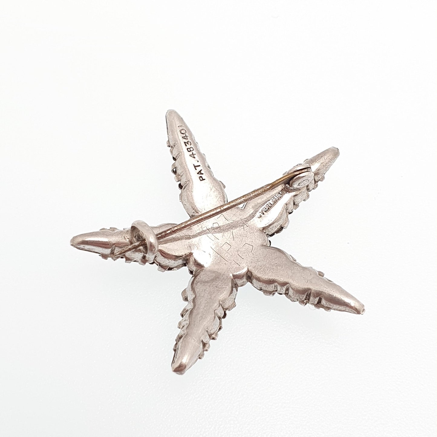Antique Sterling Silver Diamond Paste Star Brooch Sparkly Shooting Stars 5 Point Starfish Pastes Gift Celestial Vintage Jewellery Jewelry