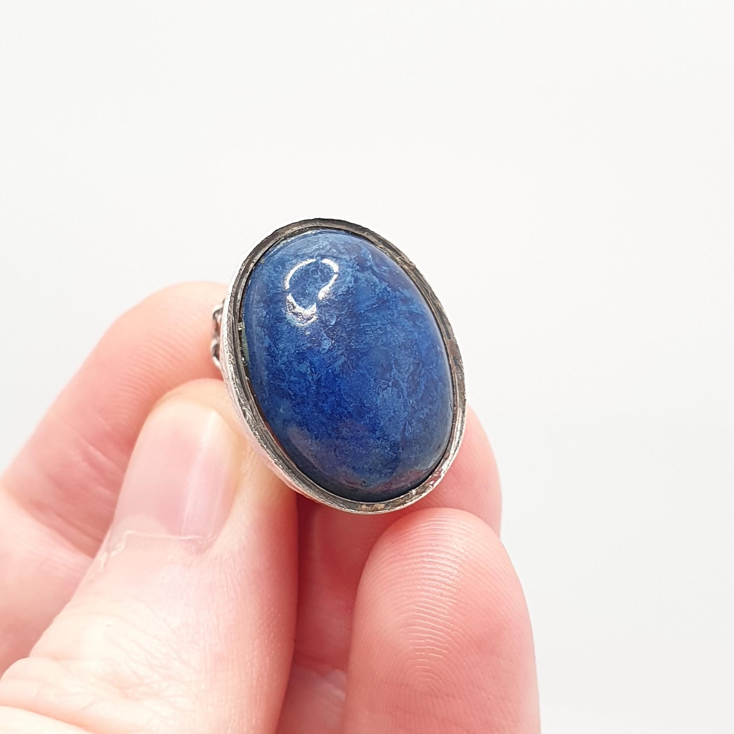 Antique Sterling Silver Elephant Fob Pendant Necklace Victorian 1896 Sodalite Gemstone Rare Animal Vintage Womans Jewellery Jewelry