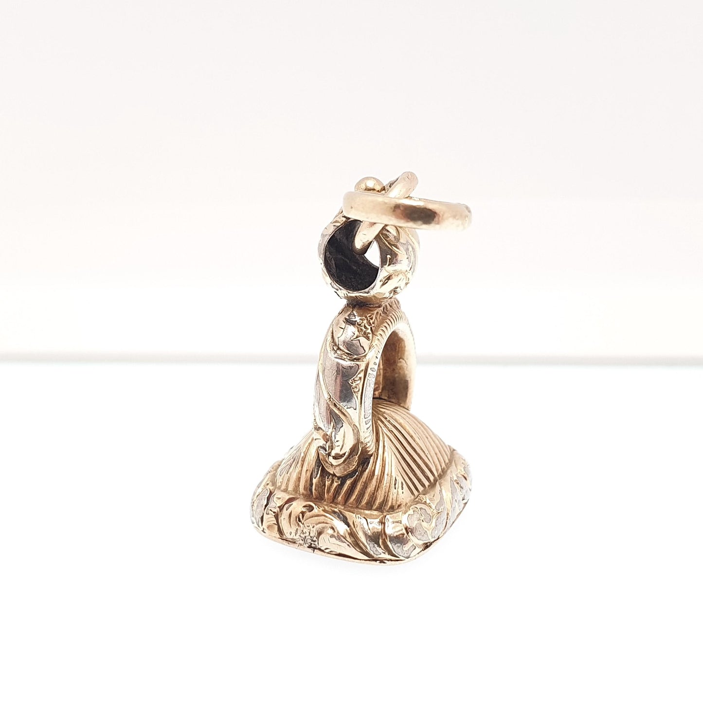 Antique Rolled Gold Albert Fob Pendant Victorian Necklace Quartz Agate Big Gemstone Gold Filled Letter Seal Ornate Vintage Jewellery Jewelry
