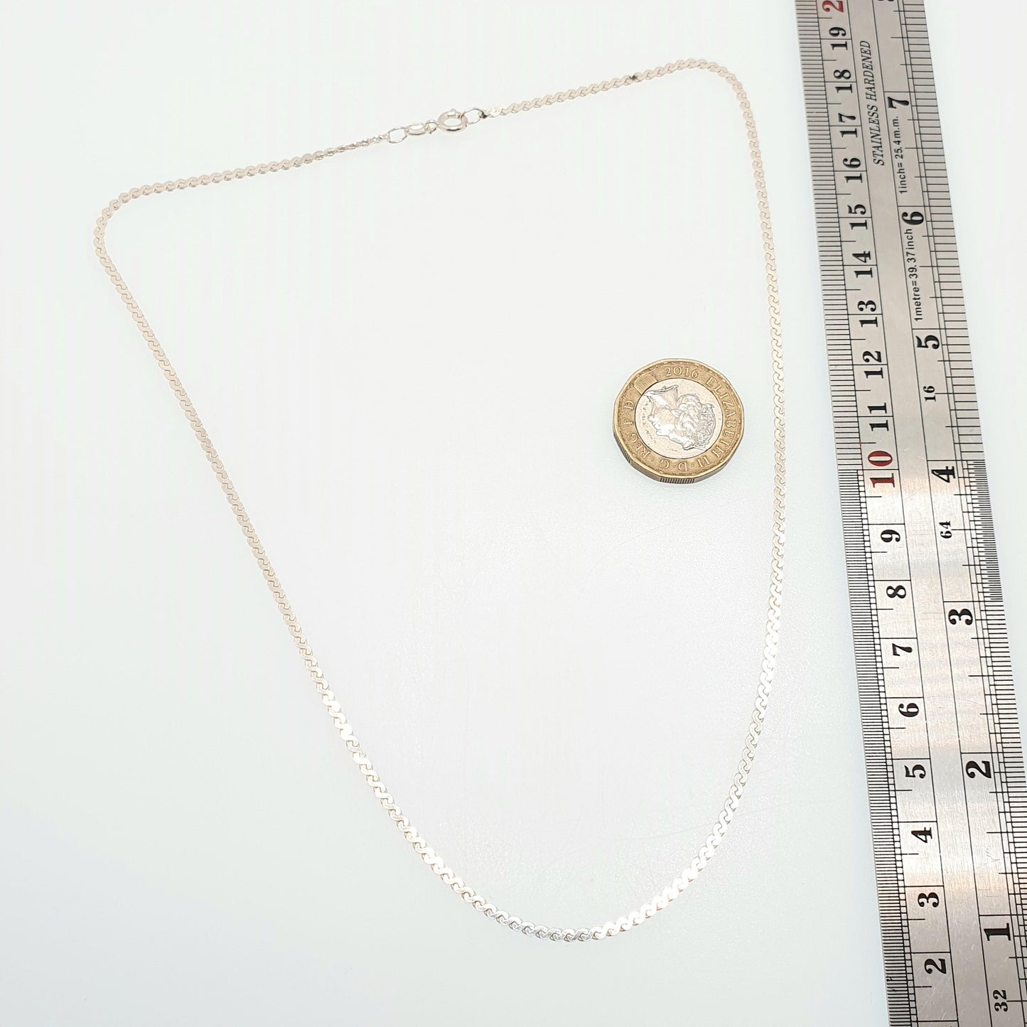 RESERVED/SOLD DON Vintage Sterling Silver Snake Wave Link Chain Necklace Oscillating 45cm 17.7" 5.94g Fine Solid 925 Womens
