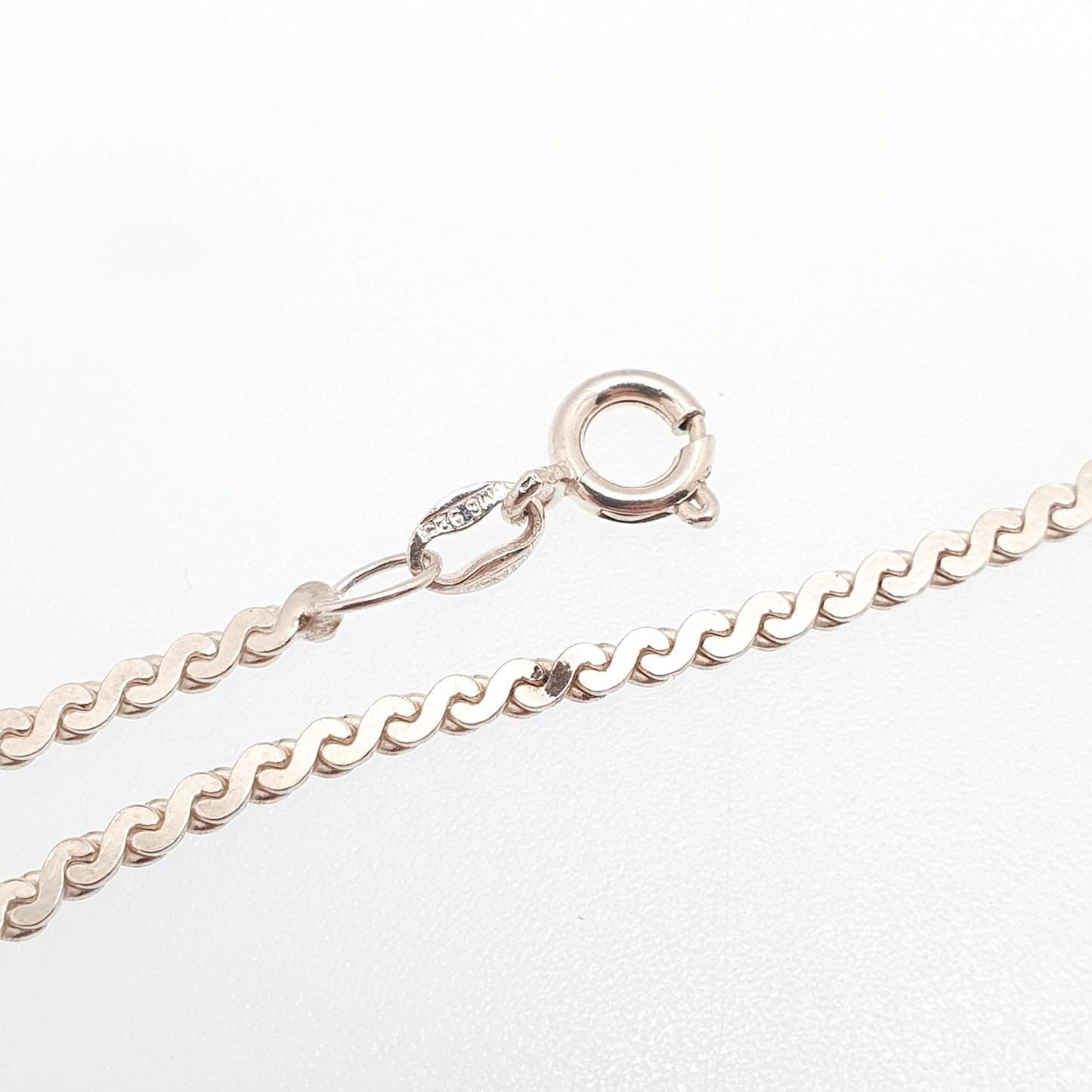 RESERVED/SOLD DON Vintage Sterling Silver Snake Wave Link Chain Necklace Oscillating 45cm 17.7" 5.94g Fine Solid 925 Womens
