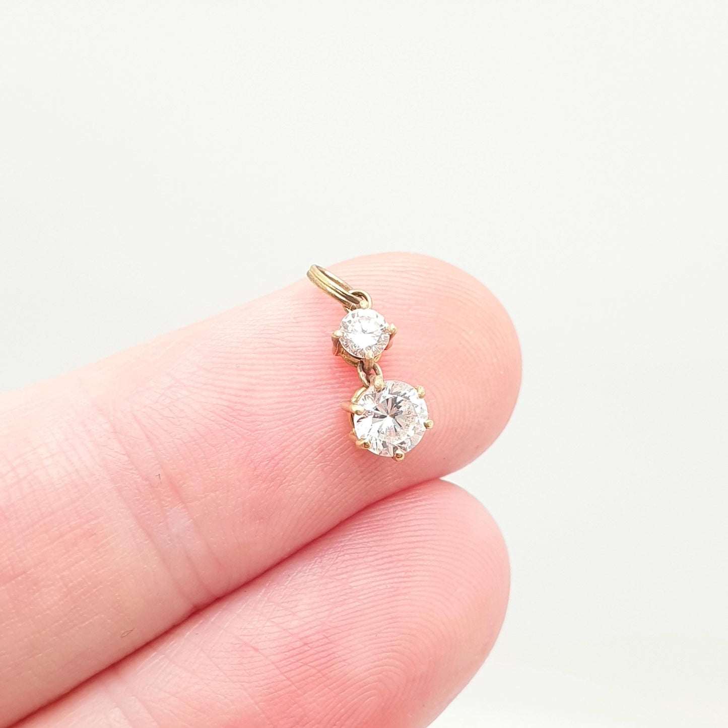 Vintage 18ct Gold Sapphire Wishbone Pendant CZ Necklace Solid 750 18k Marquise Cut Real Gemstone Retro Necklace Womens Jewelry Jewellery