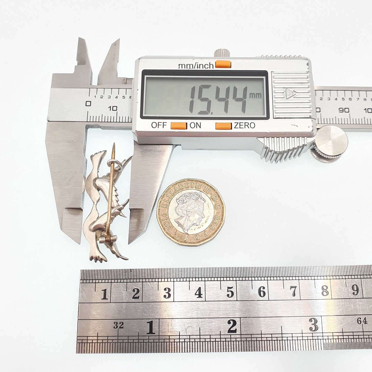 Antique Solid Silver Victorian Paste Bird Brooch Diamond Foiled Pastes Pair of Songbirds Swallows Cute Birds Vintage 1800s Ladies Womens